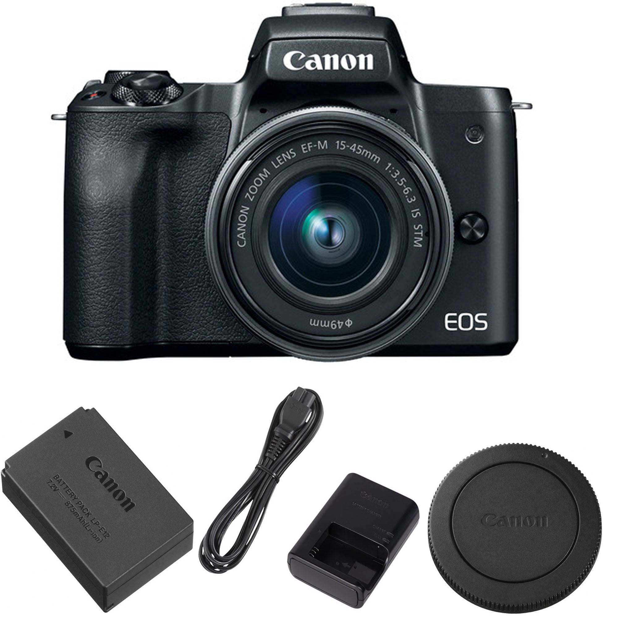 Canon EOS M50 Mirrorless Digital Camera with 15-45mm Lens Kit (Black) - 4K Video, Dual Pixel AF, Wi-Fi & Bluetooth - Perfect for Vlogging, Travel & Photography Enthusiasts