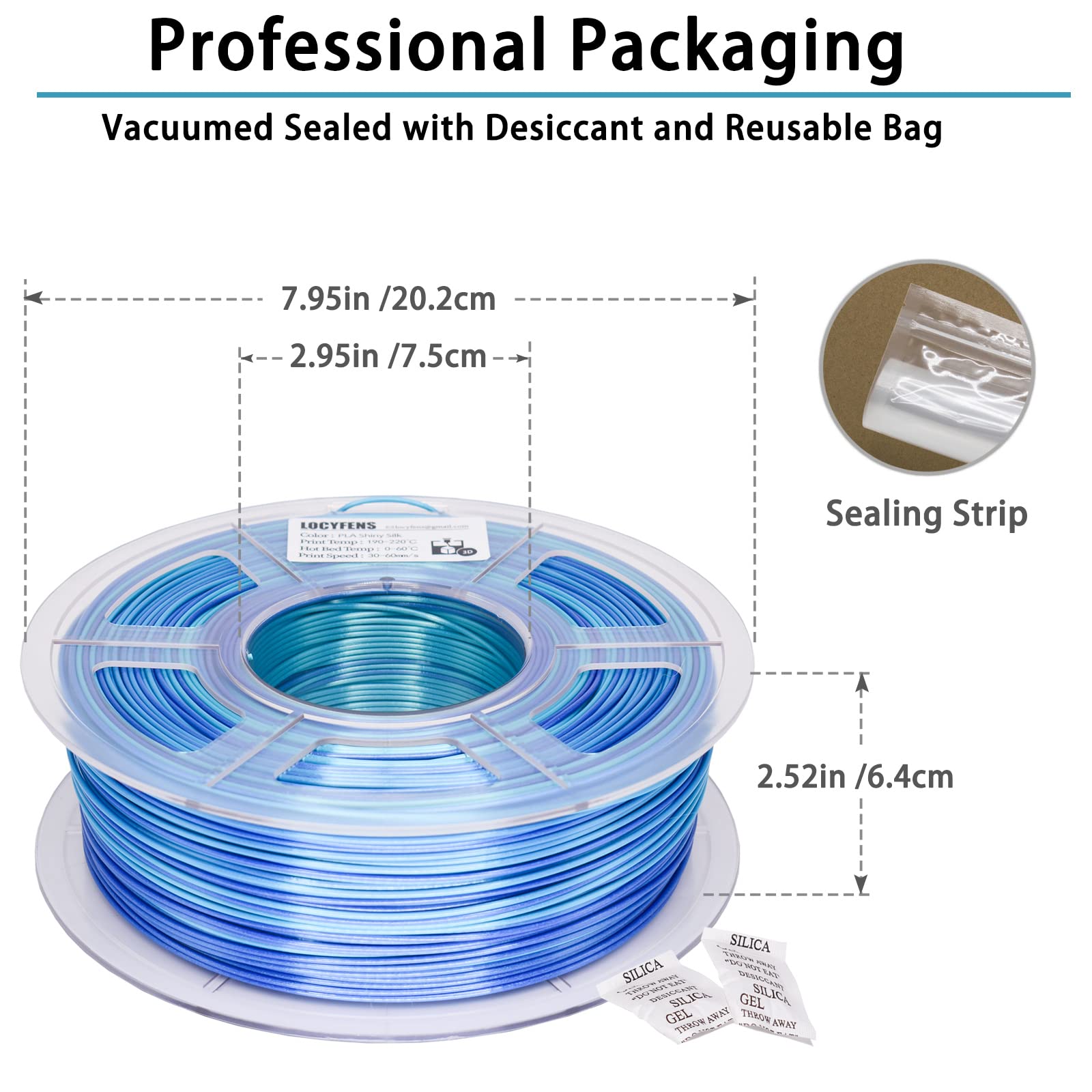 Premium PLA 3D Printer Filament 1.75mm - Silk Green & Shiny Blue, High Precision +/-0.02mm, 1kg/2.2lbs Spool for Smooth 3D Printing - Ideal for DIY Projects, Cosplay Props, and Home Decor Creations