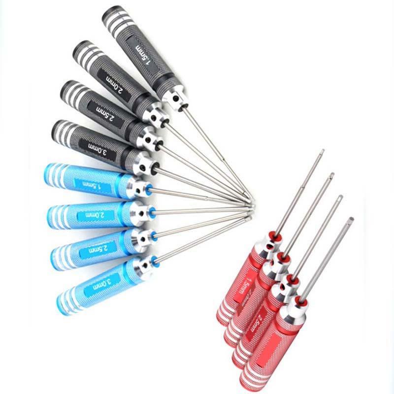 4Pcs Hex Screwdriver Set for 1/14 RC Cars - 1.5mm, 2.0mm, 2.5mm, 3.0mm Metal Tools Kit - Perfect for RC Vehicle Repair, DIY Hobby Models & Radio Controlled Car Maintenance