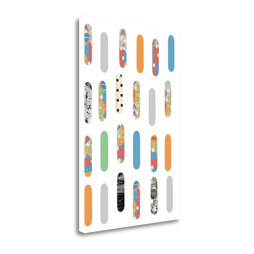 Sarah Ogren All The Skateboards Fine Art Giclee Print - Gallery Wrapped Canvas Wall Art - Ready to Hang - Perfect for Home, Office & Skate Shop Decor
