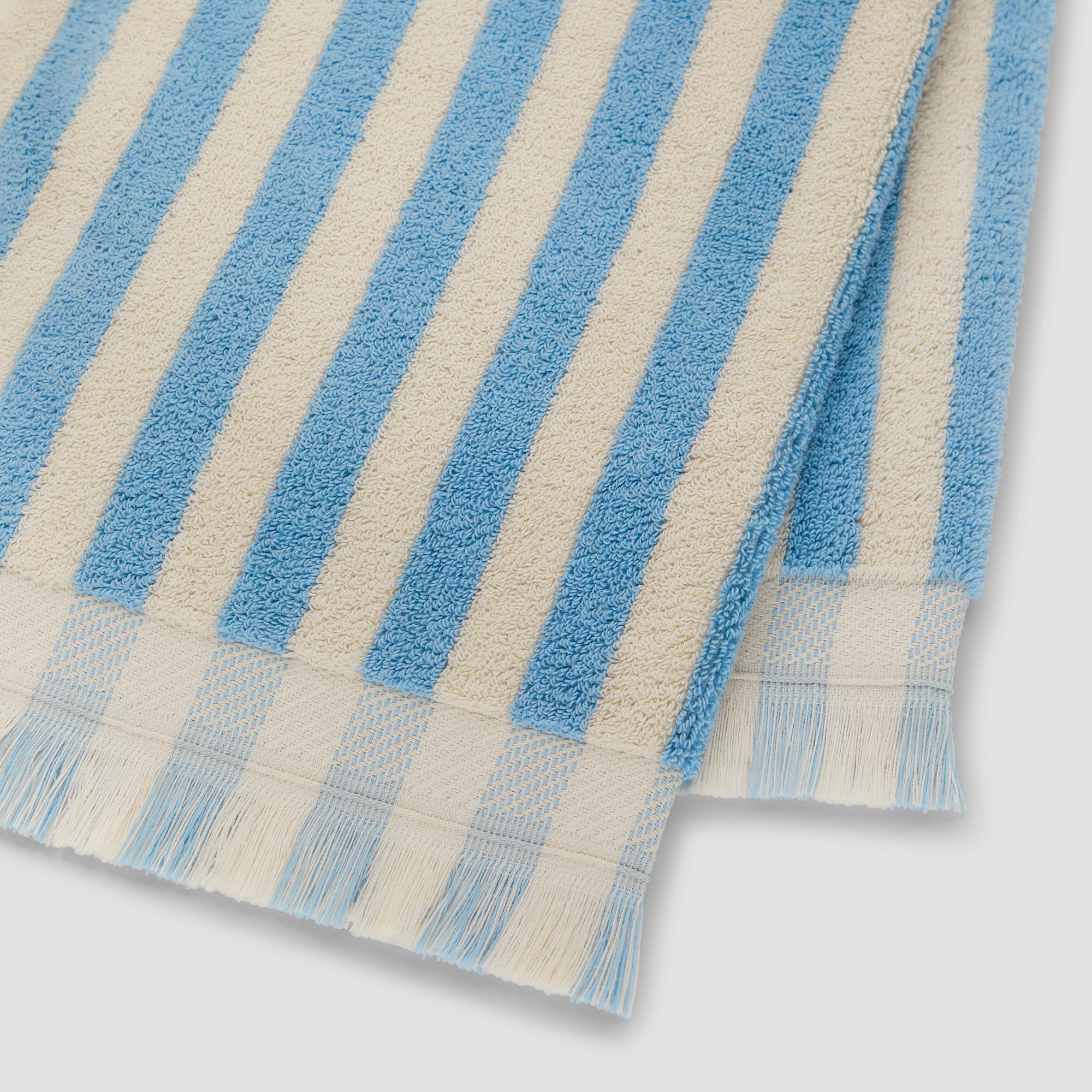 Premium Coastal Blue Pembroke Stripe Cotton Bath Towels - Soft, Absorbent & Quick-Drying - Perfect for Beach, Pool & Spa Use
