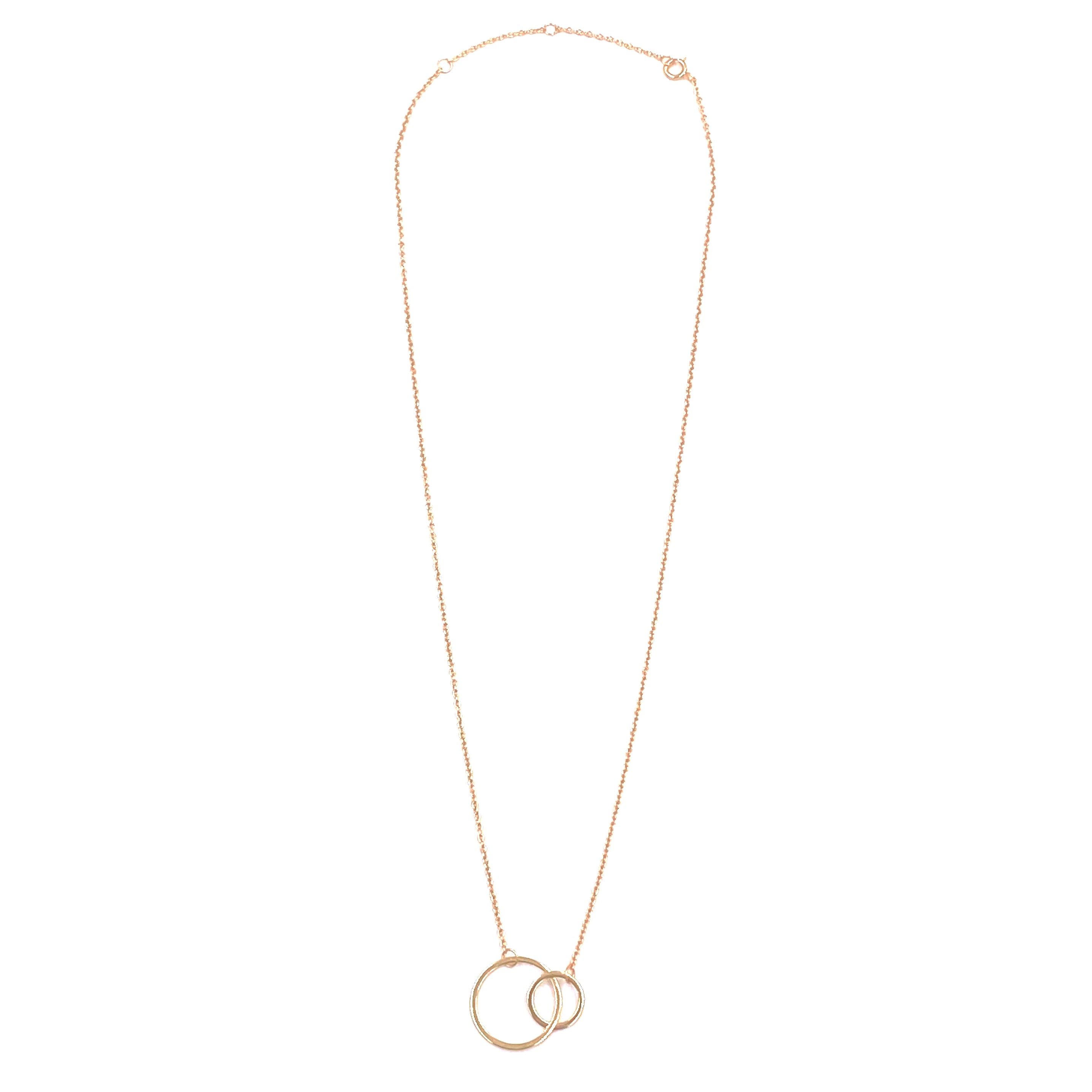 Ashley Gold Sterling Silver Gold Plated Intertwined Circle Necklace - Small & Large Sizes - Perfect for Anniversary Gifts, Valentine's Day & Everyday Elegance