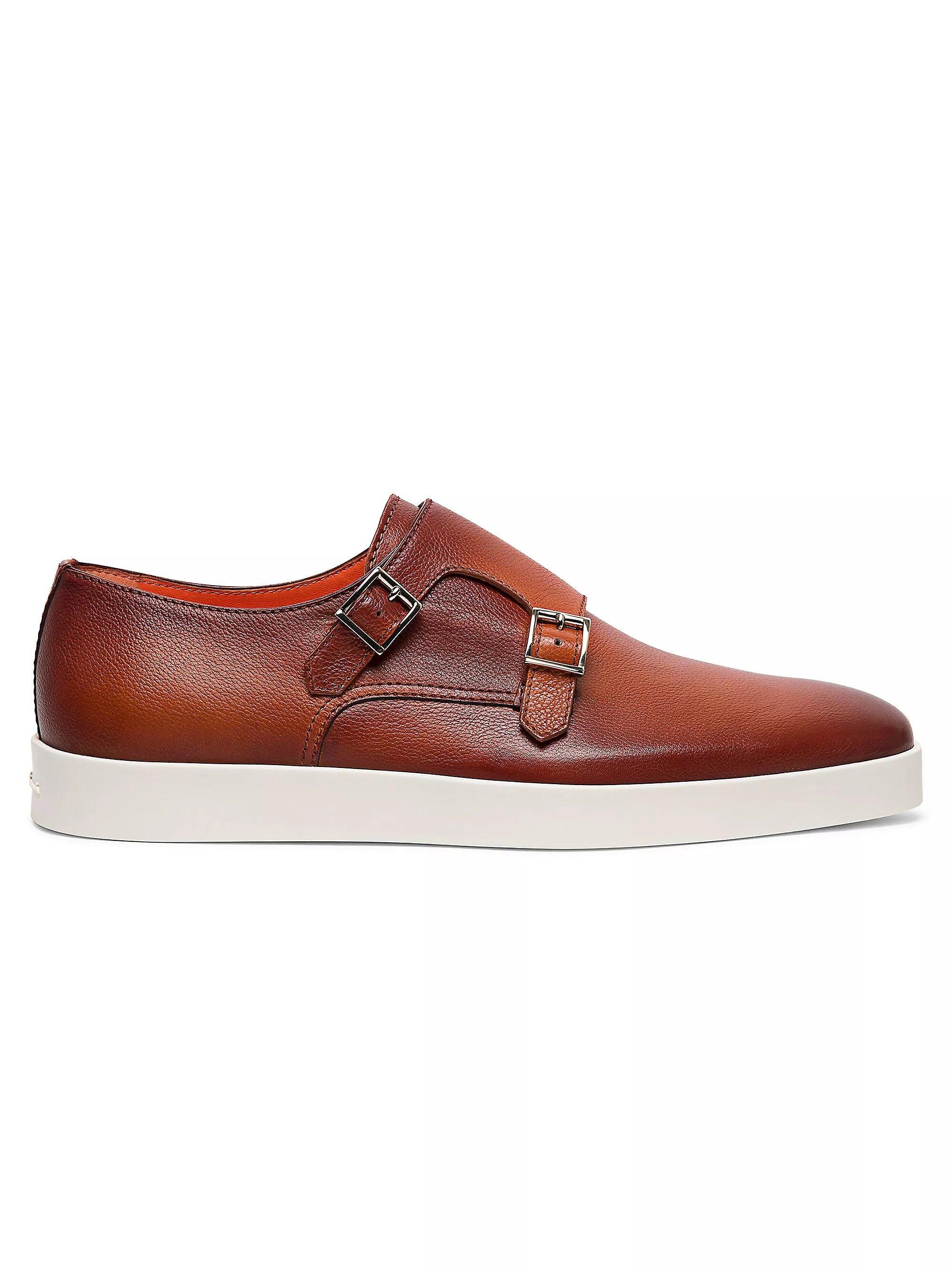 SANTONI DK Brown Monk Strap Casual Shoes for Men - Stylish & Comfortable Dress Shoes for Office, Business, and Formal Occasions