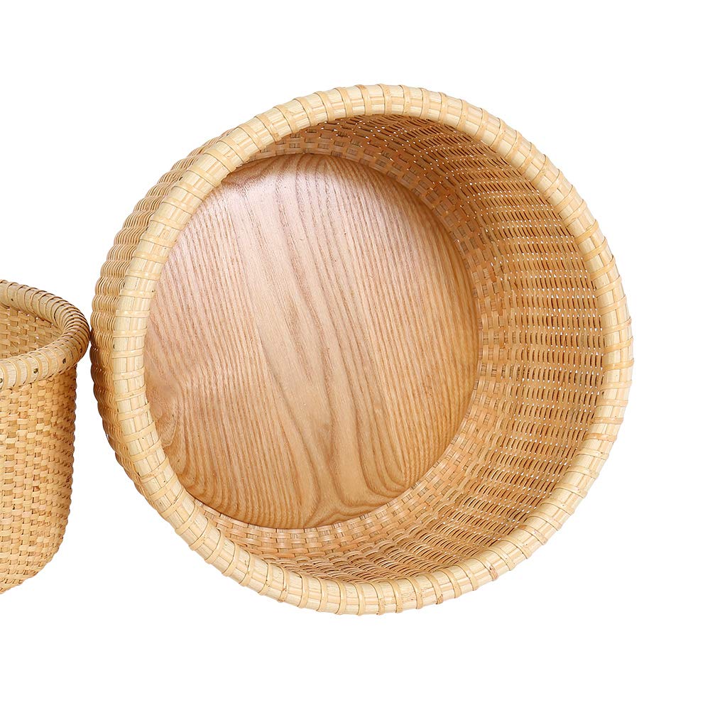 Handwoven Rattan Storage Basket - Nantucket Style Tea & Fruit Basket, Woven Desktop Organizer for Home Decor | Perfect for Kitchen, Living Room & Office Organization