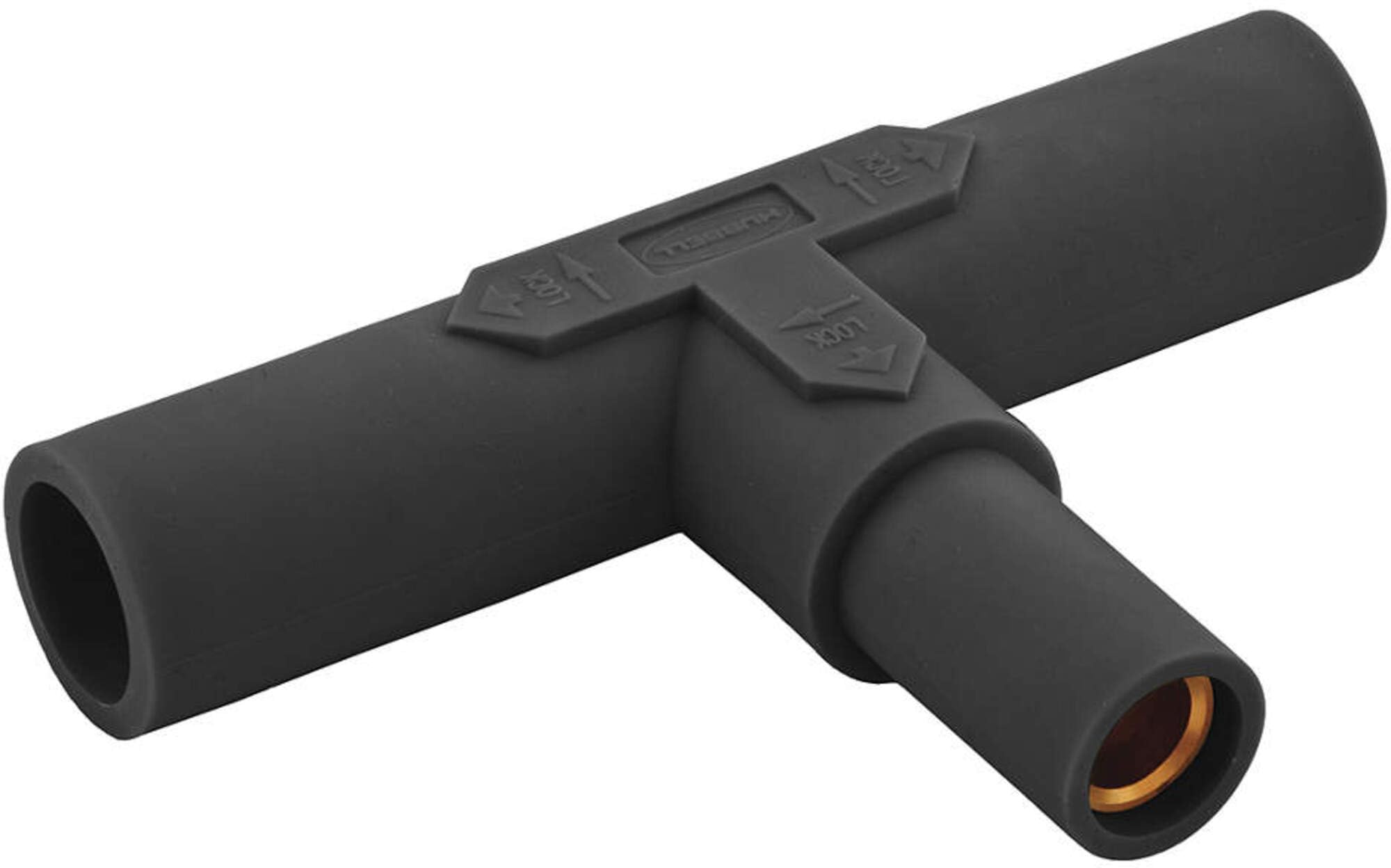 Hubbell HBL15PTBK 3R 4X 12 Taper Nose Paralleling Tee - Female-Male-Male Black Electrical Connector for Industrial and Commercial Wiring Applications