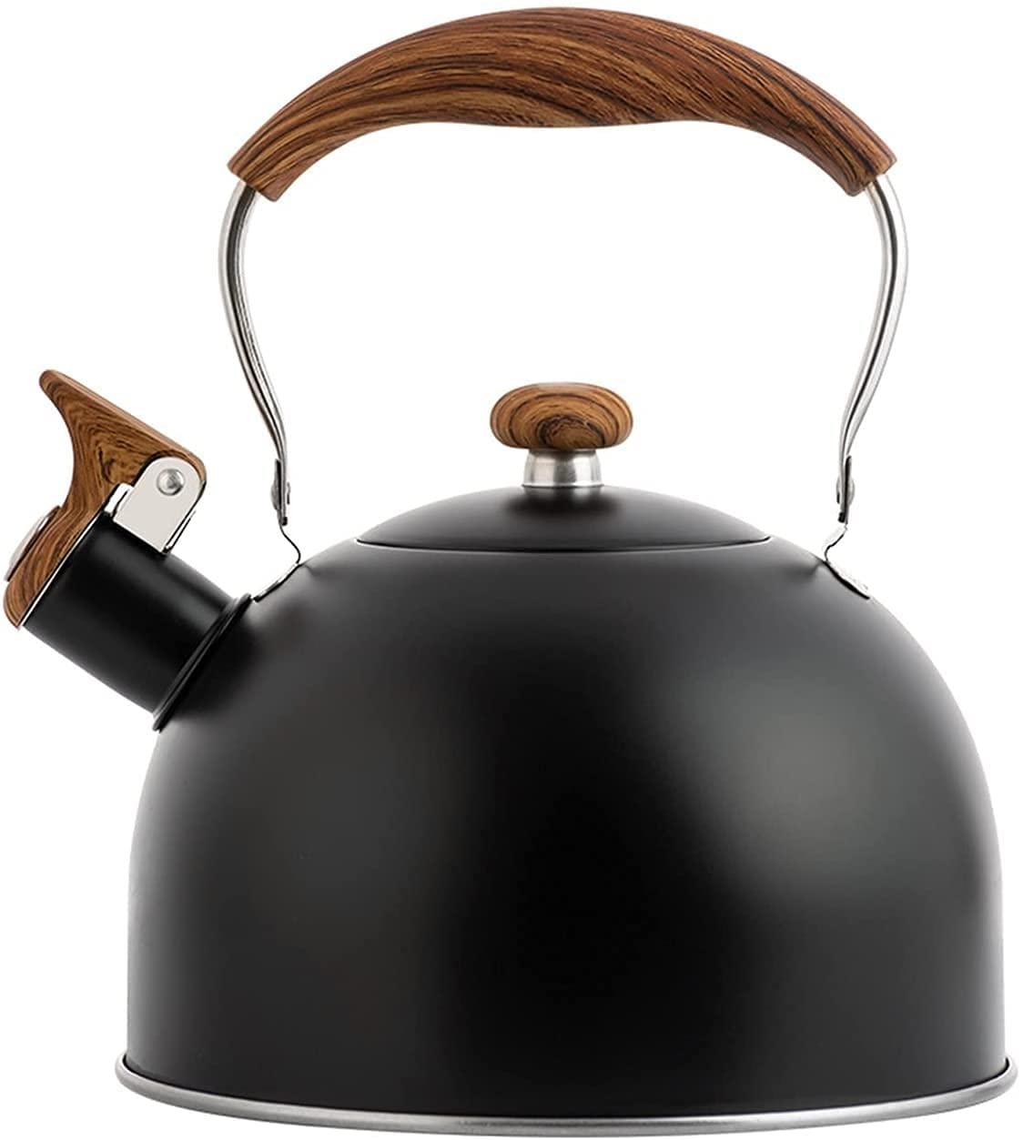 QHYTL 2.5L Stainless Steel Whistling Tea Kettle - Induction Compatible Whistle Kettle for Stovetop, Gas & Electric Cooktops - Perfect for Boiling Water, Making Tea & Coffee in Kitchen
