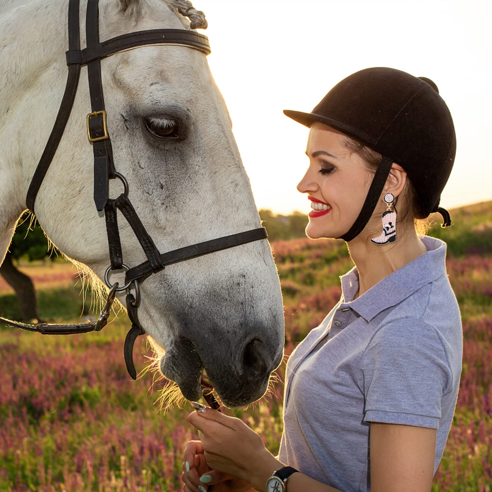 Western Cowgirl Boot Earrings for Women - Boho Beaded Dangle Drop Earrings, Y2K Fashion Jewelry, Perfect for Parties & Gifts | Country Style Accessories for Concerts, Festivals & Cowgirl Outfits