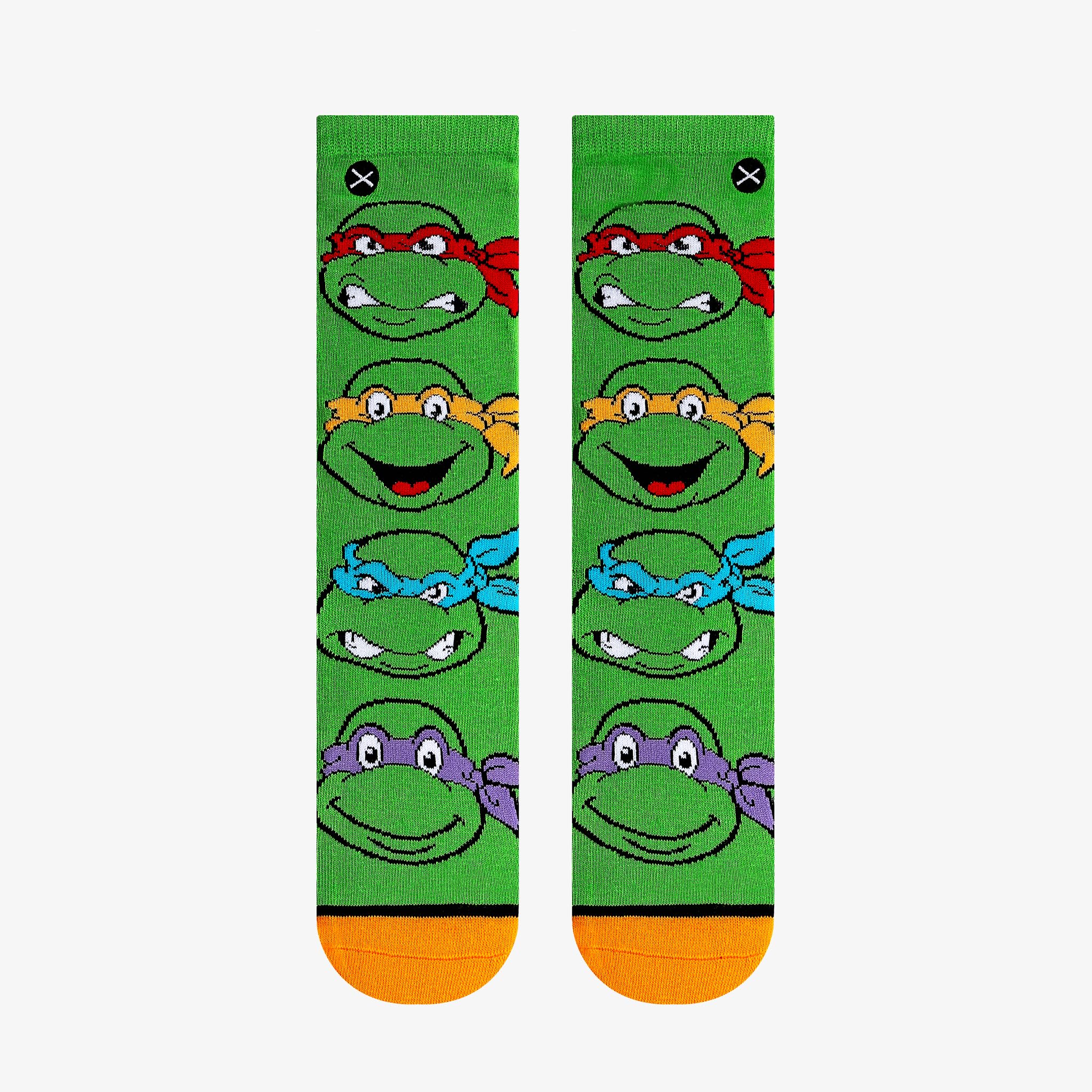Odd Sox Nickelodeon Kids Socks - SpongeBob & Teenage Mutant Ninja Turtles Crew Socks for Boys & Girls (Size 7-10) - Fun Cartoon Character Socks for School, Play & Daily Wear