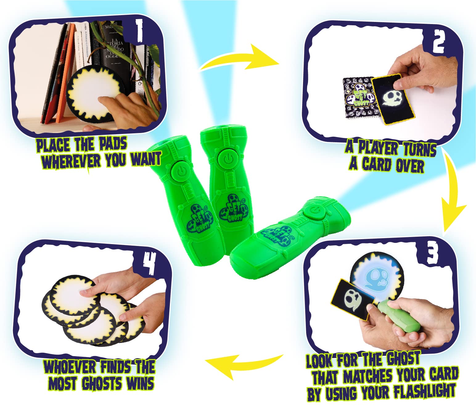 Ghost Hunter Game for Kids - Magic Flashlight Memory Game for Ages 4+ | Fun Family & Party Game for Boys & Girls | Indoor Ghost Hunting Adventure Toy