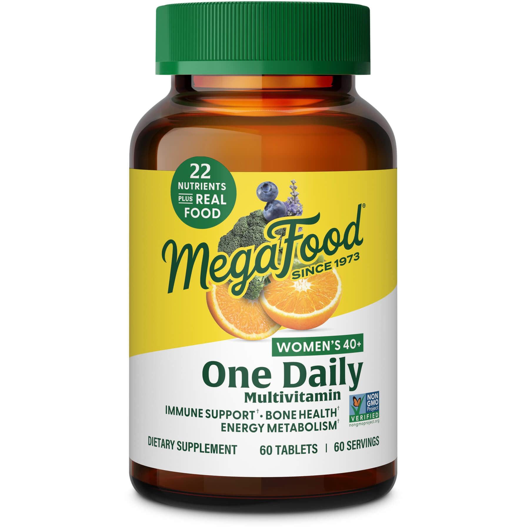 MegaFood Women's 40+ One Daily Multivitamin Supplement for Immune Support & Energy - Perfect for Active Women Over 40 | Supports Heart, Bone & Overall Health