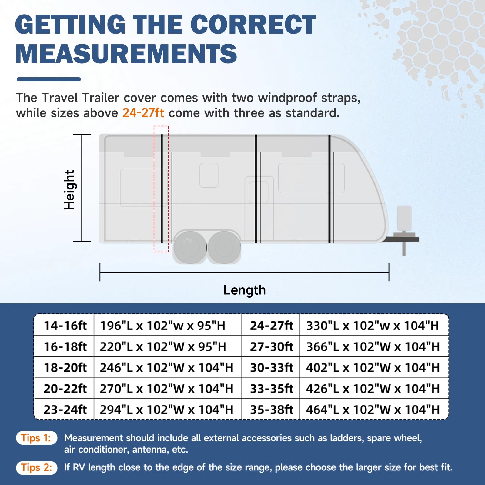 Umbrauto 300D Oxford RV Cover - 30-33ft Travel Trailer Cover with Silver Coating | Waterproof, Windproof & Snowproof Camper Cover for Winter Protection | Perfect for Parking, Toy Haulers & Campsite Storage
