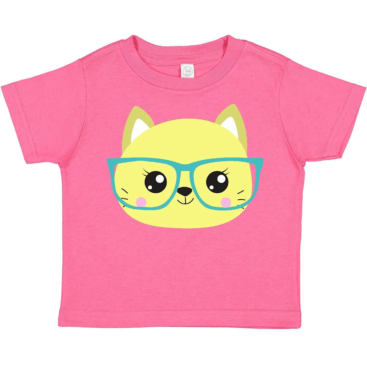 Inktastic Hipster Cat with Glasses - Cute Kitten Toddler T-Shirt for Boys & Girls - Perfect for Playdates, School & Family Photos