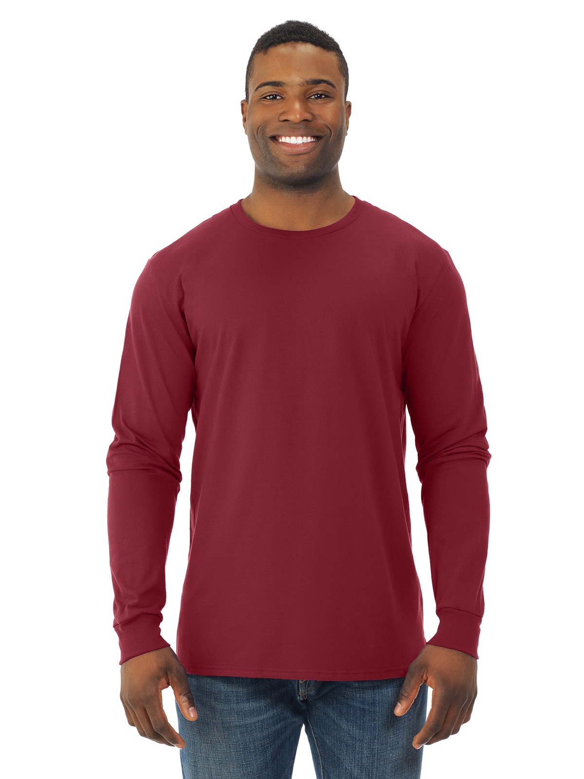 Fruit of the Loom Men's Soft Cotton Long Sleeve T-Shirts 2 Pack - Comfortable Crew Neck Casual Shirts for Everyday Wear, Work & Layering