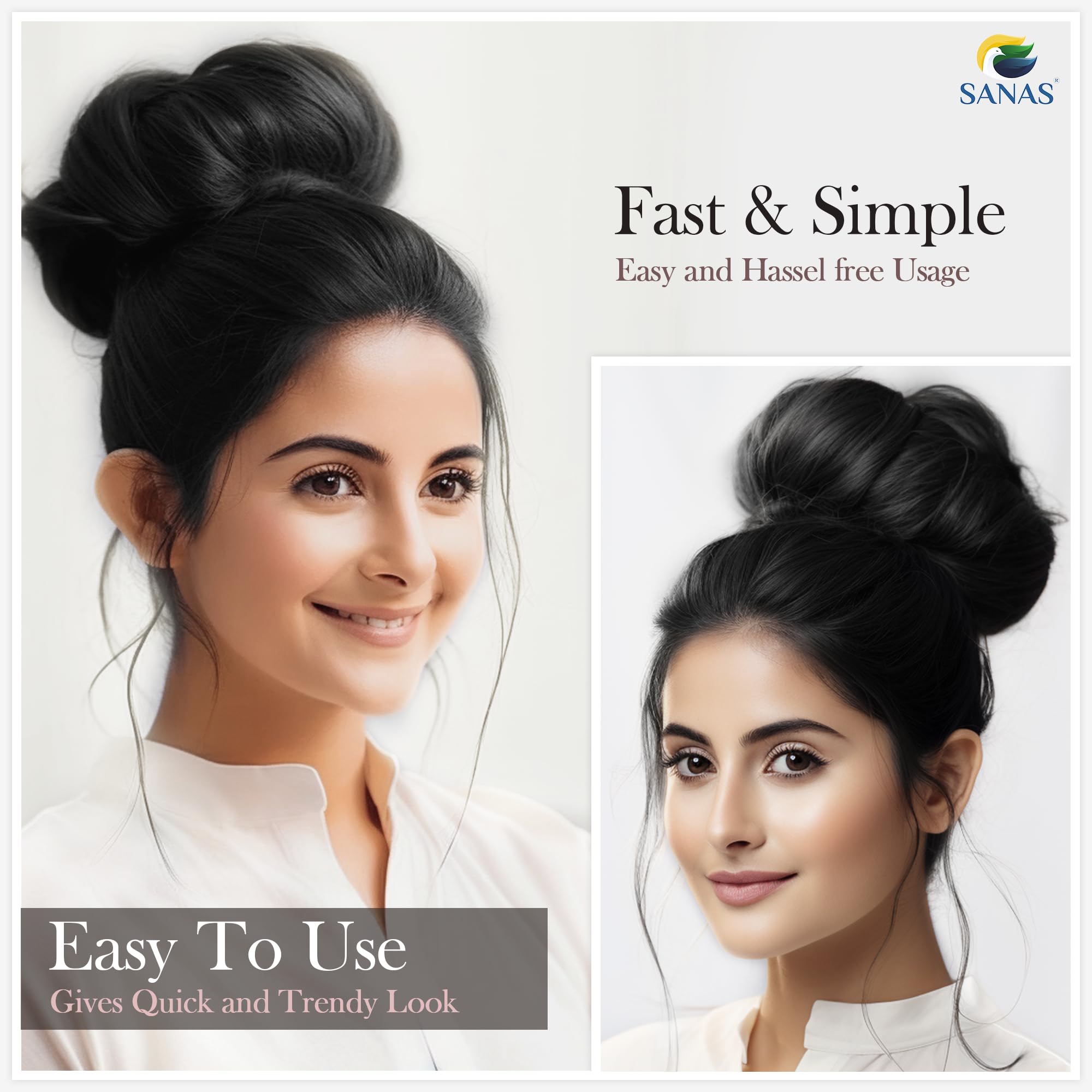 2Pcs Black Hair Bun Extensions for Women - Stylish Wedding Hair Accessories, Messy Bun Maker, Scrunchies & Juda Hair Bun for Bridal, Party & Everyday Use