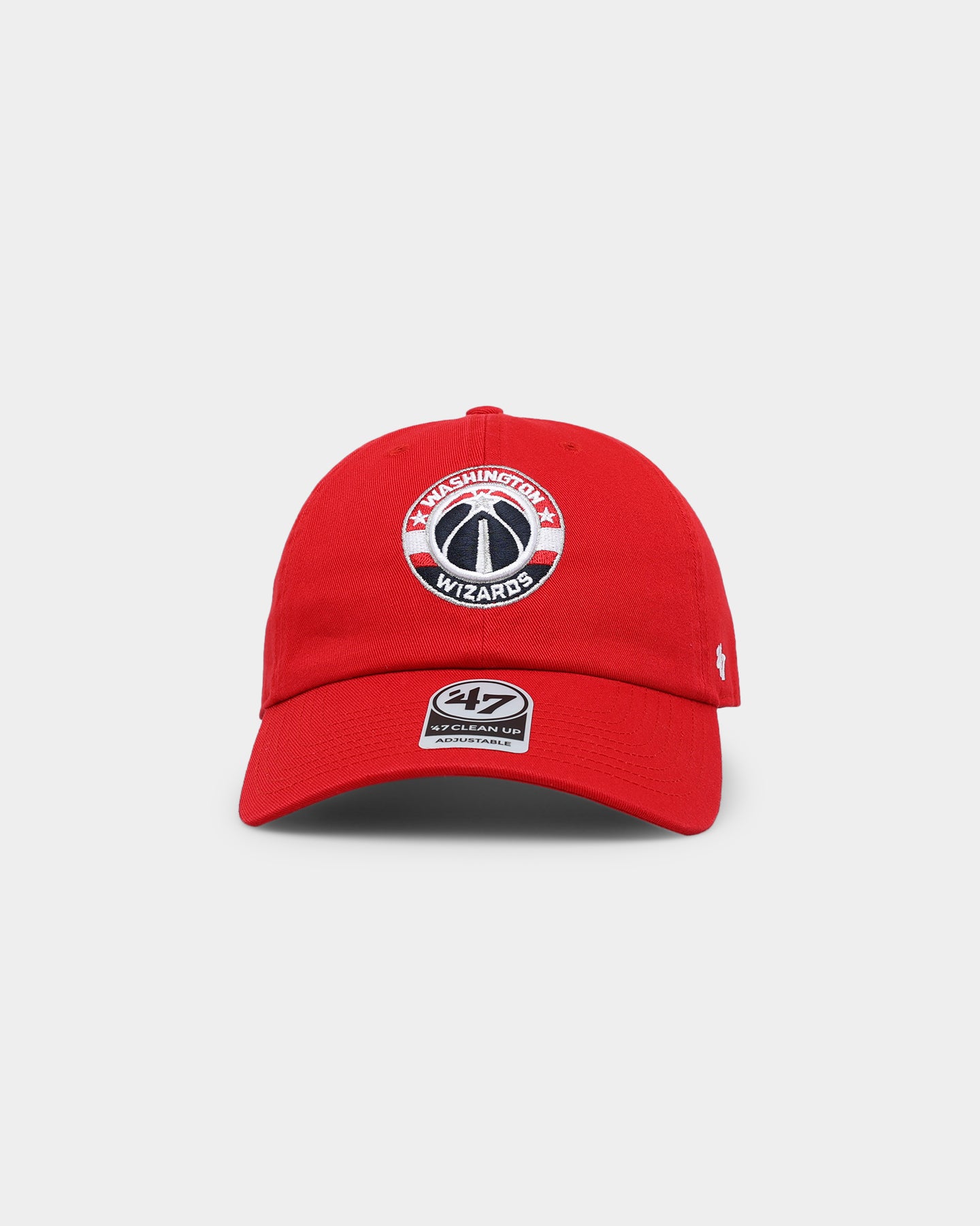 47 Brand Washington Wizards 47 Clean Up Adjustable Strapback Snapback Hat - Red NBA Basketball Cap for Men & Women - Perfect for Games, Streetwear & Fan Gear