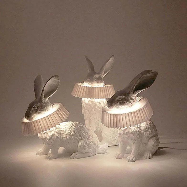 White Rabbit Design Table Lamp - Modern LED Night Light for Bedroom, Nursery & Living Room - Perfect for Reading & Decor