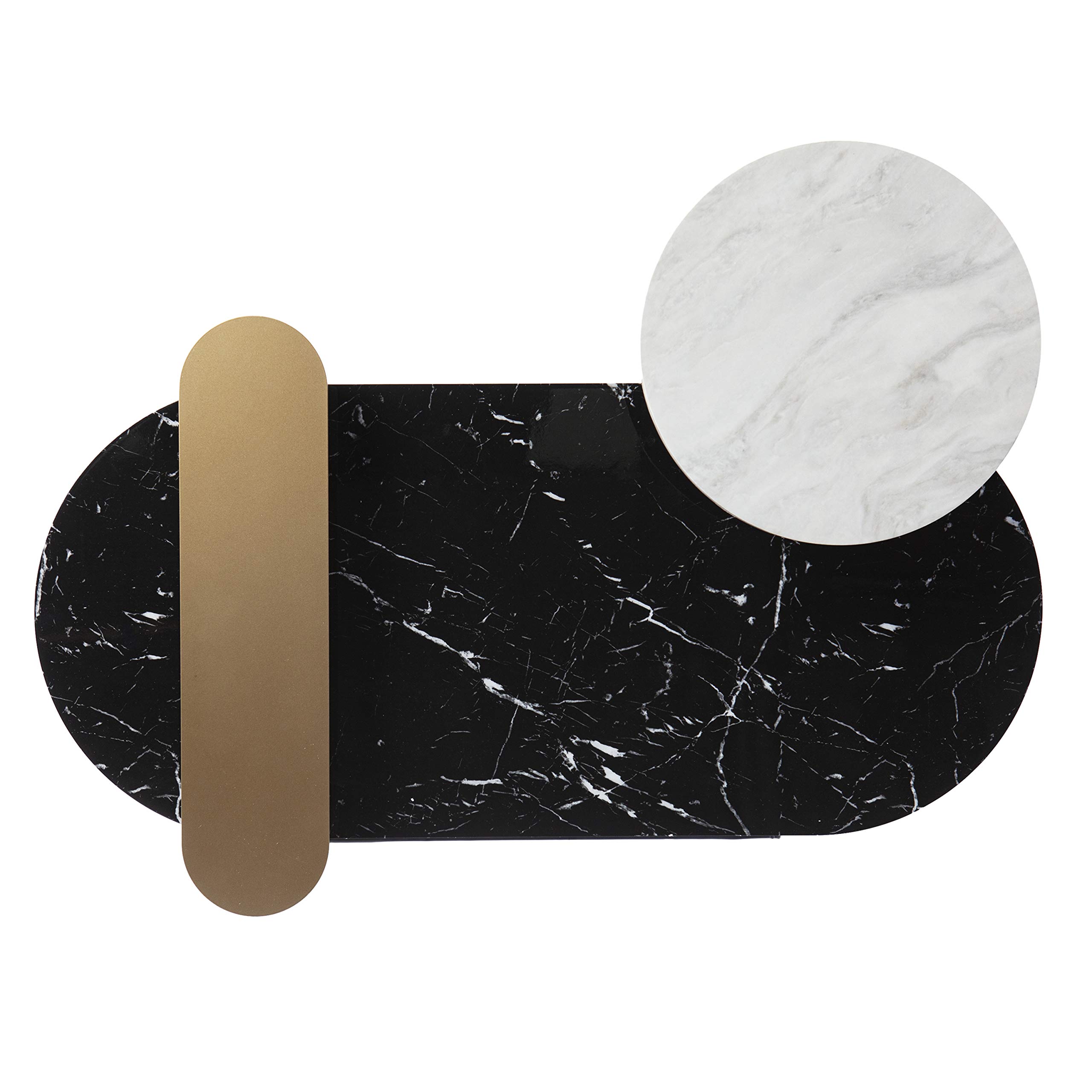 SEI Furniture Arcklid Cocktail Table - Modern Black and Gold Coffee Table for Living Room, Lounge, Home Decor | Stylish Center Table for Small Spaces, Apartments & Condos