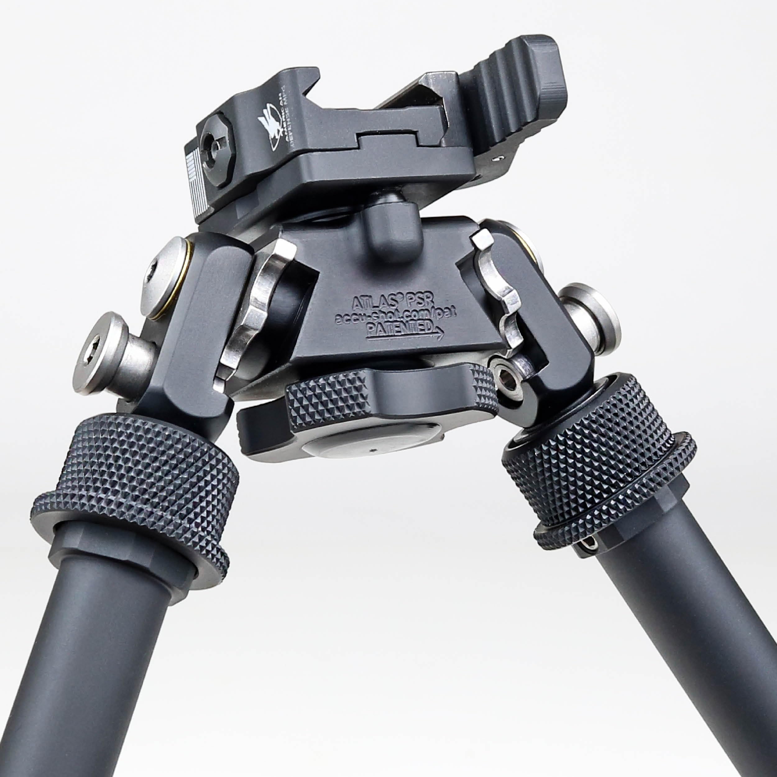 **Accu-Shot Atlas Bipod BT46-LW17 PSR with ADM 170-S Lever - USA Flag Patch & Jestik Microfiber Cleaning Cloth - Precision Shooting & Hunting Accessories**