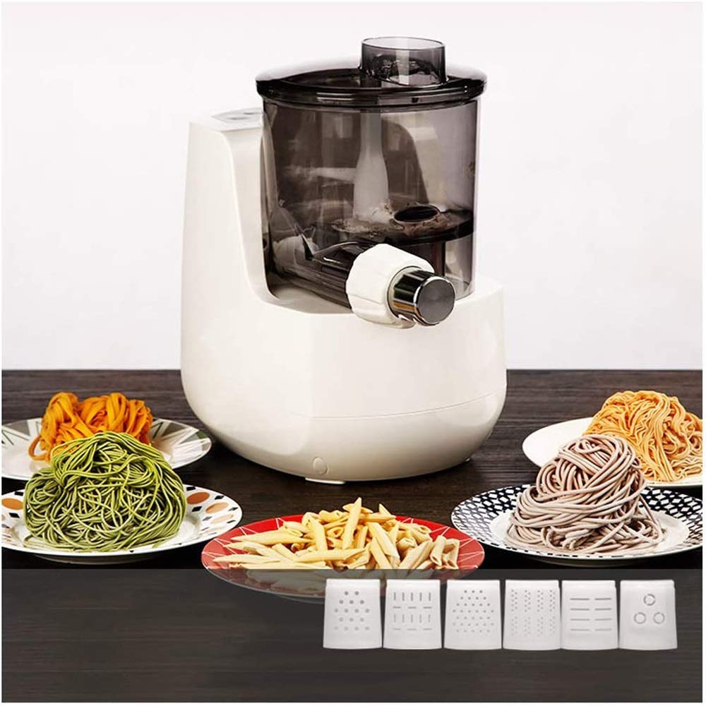 **Electric Pasta Maker Machine - Stainless Steel Automatic Noodle Press with 6 Interchangeable Molds for Homemade Spaghetti, Fettuccine & More - Perfect for Italian Cuisine, Family Dinners & Restaurant Use**