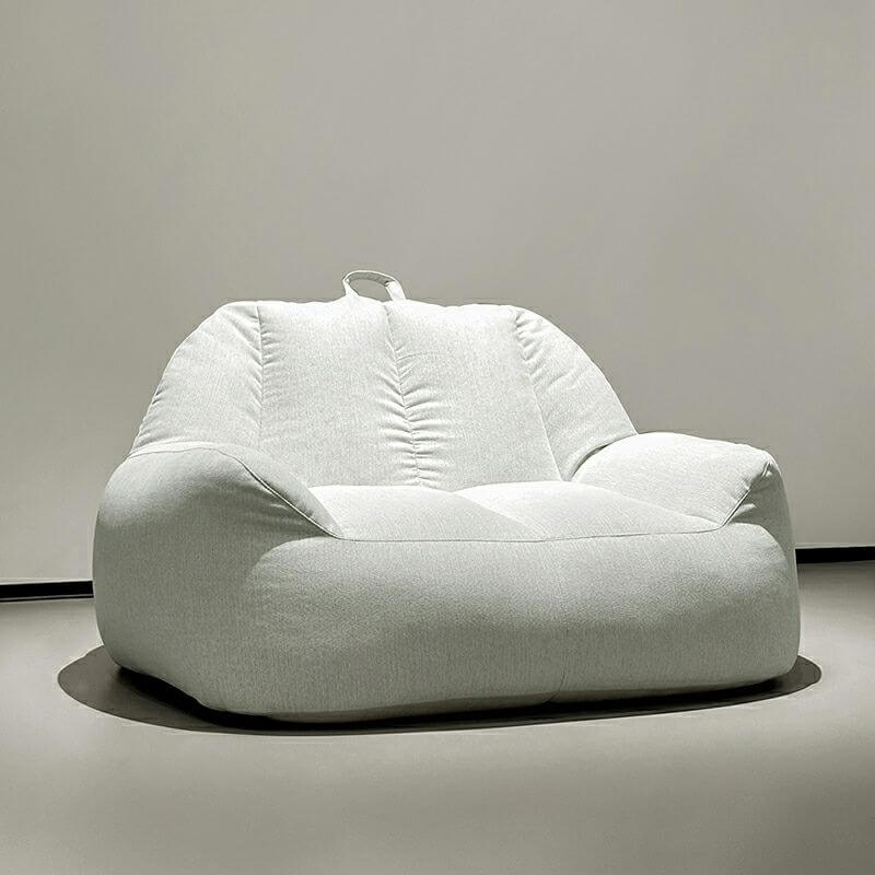 Premium Large Solid Color Cotton Blend Bean Bag Chair - Pre-Filled with Polypropylene Beans for 2 People - Perfect for Living Room, Game Room & Dorm Relaxation