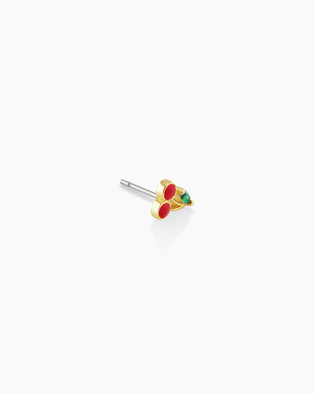 Cherry Single Stud Earrings for Women - Dainty Minimalist Gold Hoop Earrings for Everyday Wear | Perfect for Work, Date Night & Casual Outfits