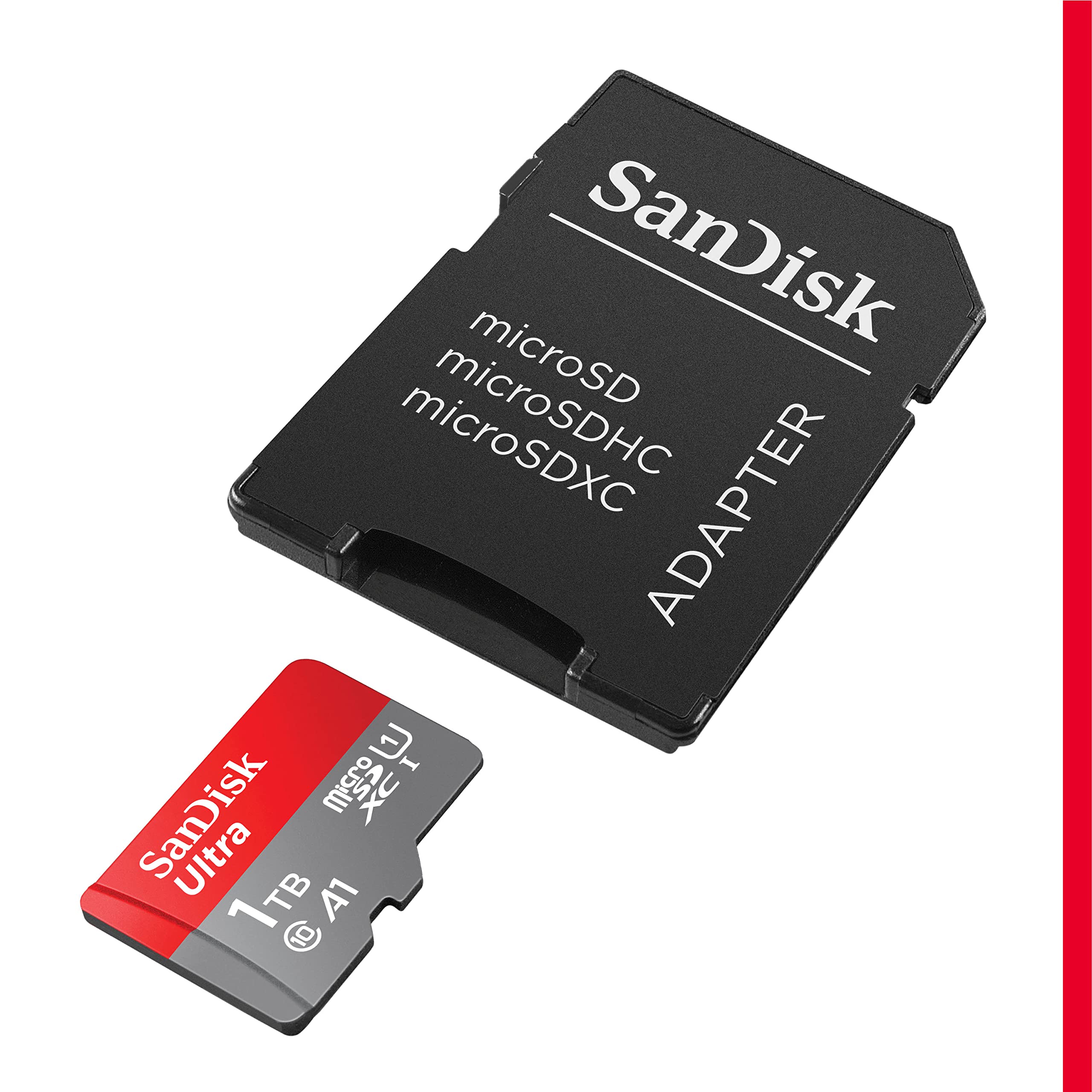 SanDisk 1TB Ultra microSDXC UHS-I Memory Card with Adapter - 120MB/s Read Speed, C10, U1, A1, Full HD, for Smartphones, Drones, Action Cameras & Gaming Consoles - SDSQUA4-1T00-GN6MA