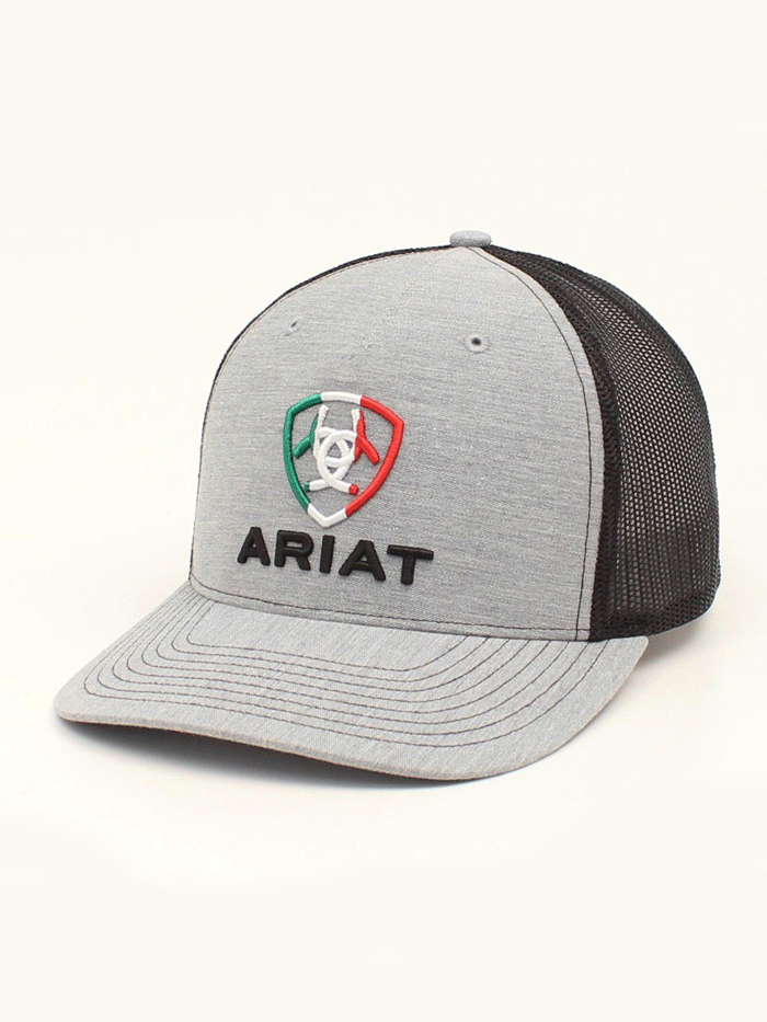 Ariat A300016506 Men's R112 Snapback Mexico Flag Cap - Adjustable Grey Baseball Hat for Outdoor Sports & Casual Wear