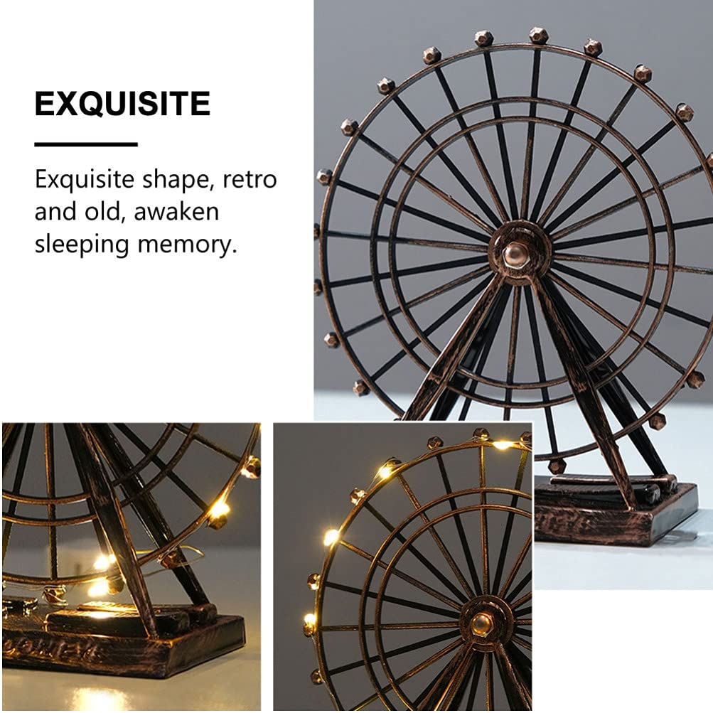 FOMIYES Windmill Decor Ferris Wheel Table Lamp - Modern Small Desk Lamp & Romantic Bedside Night Light for Bedroom, Living Room, Office - Unique Home Decor Accent Lighting for Cozy Ambiance