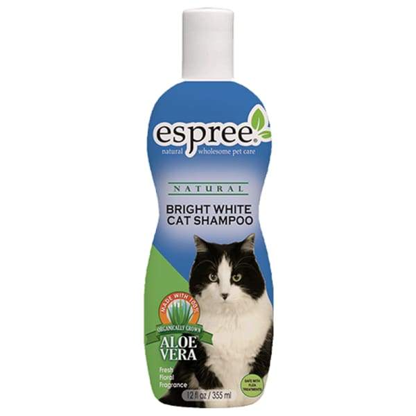 Espree Bright White Cat Shampoo 12oz - Gentle Whitening Formula for White & Light-Colored Cats - Perfect for Show Preparation & Regular Grooming
