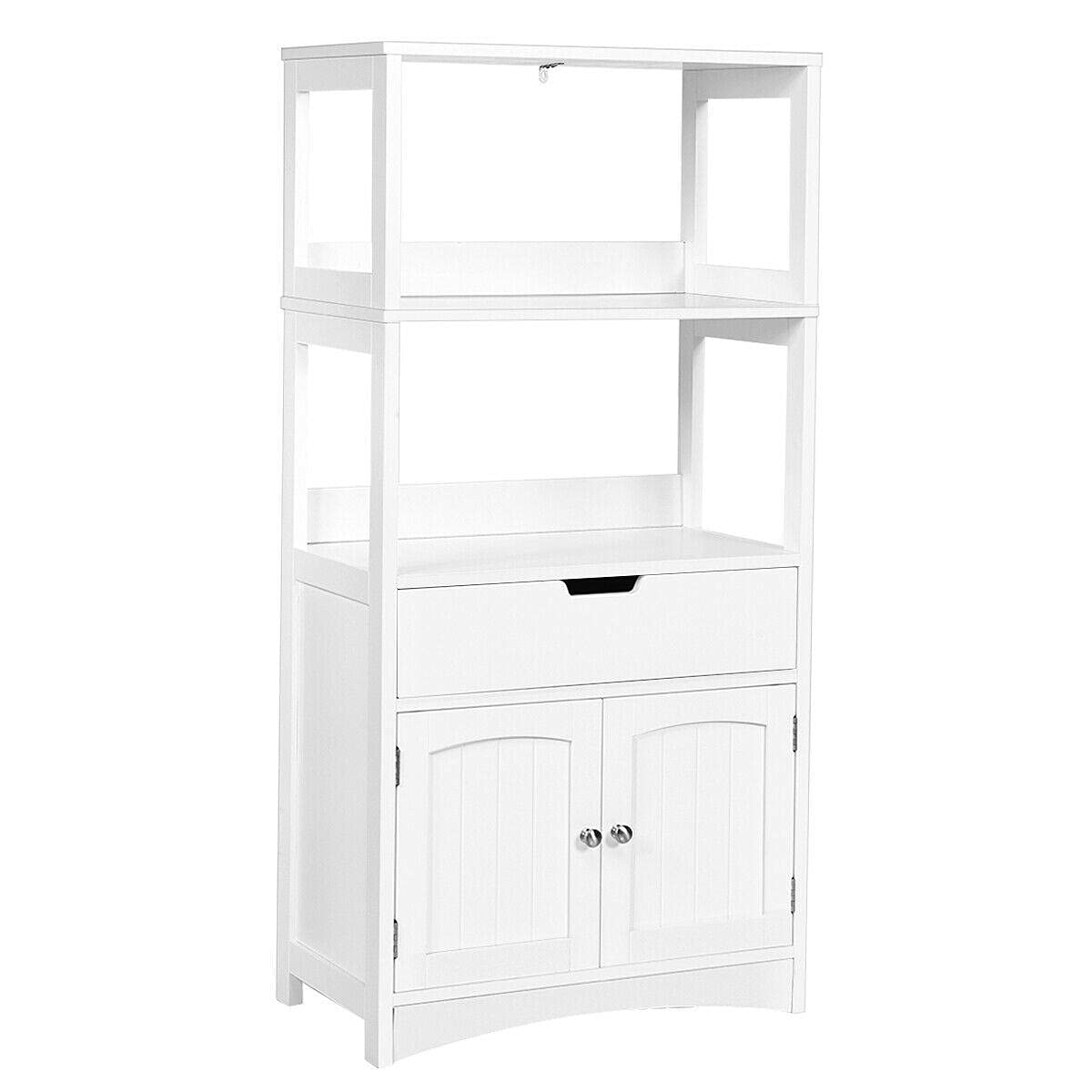CompreDH Large Bathroom Storage Cabinet with Shelves & Door - Organizer for Bathroom, Kitchen, Home - Wall Mounted Floor Cabinet for Bathroom Decor & Accessories - Perfect for Small Space Organization & Bath Essentials Storage