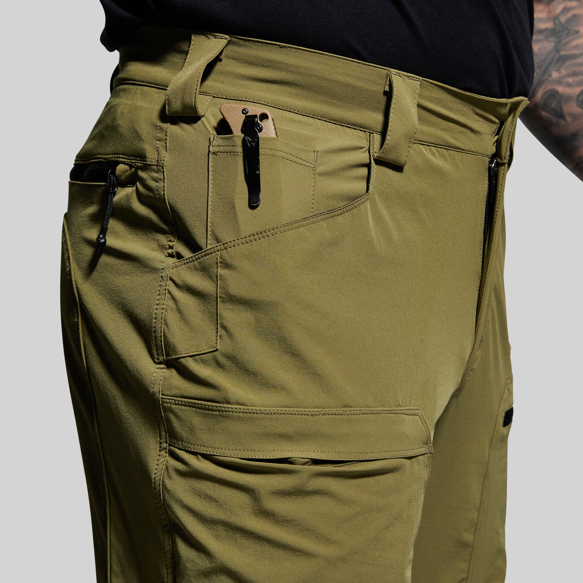 Men's Lightweight Frontier Pants - Deep Moss Color for Hiking, Camping & Outdoor Adventures
