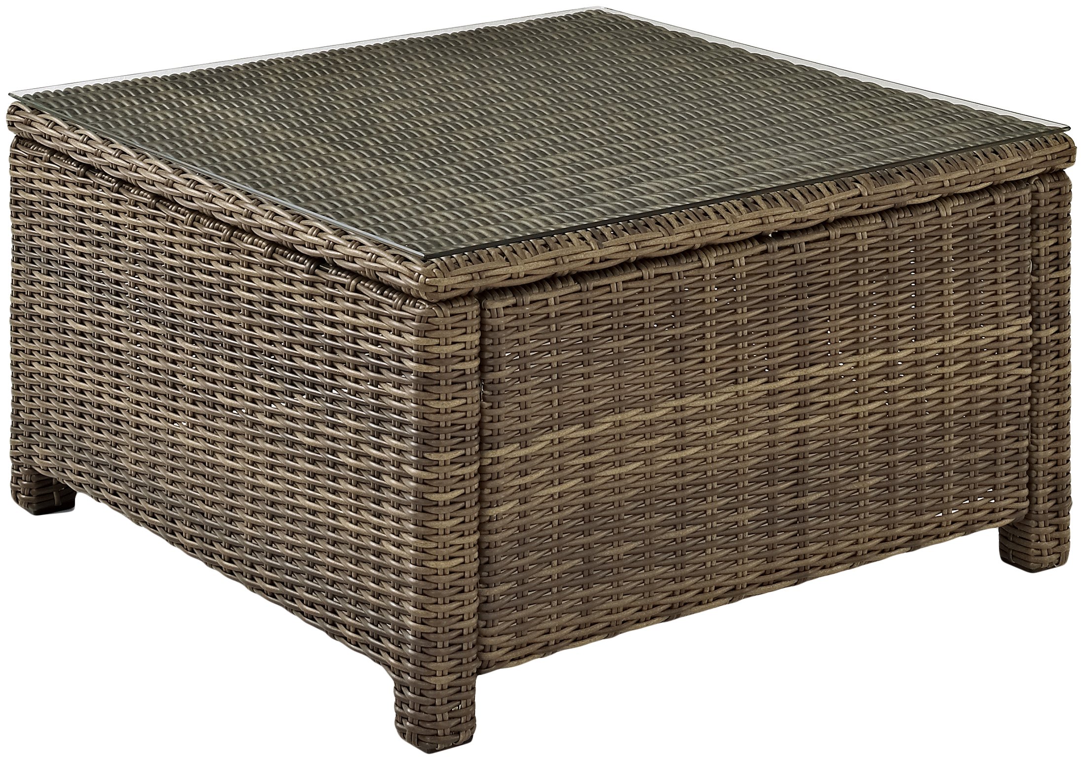 Crosley Furniture Bradenton 5-Piece Outdoor Sectional Sofa Set - All-Weather Wicker Patio Furniture with Navy Cushions for Deck, Garden & Backyard Relaxation