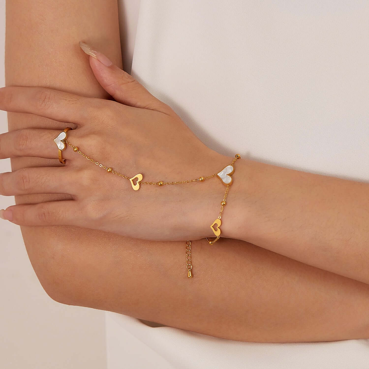 Y2K Evil Eye Hand Chain Bracelet for Women - Trendy Boho Adjustable Hand Jewelry for Protection & Style - Perfect for Festivals, Parties, and Layering with Other Bracelets