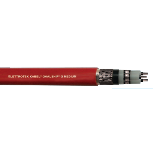 1 AWG 1C Stranded TC Tape Shielded Armored Red Halogen-Free 8.7/15KV GAALSHIP G Medium Offshore Cable - Heavy-Duty Marine & Industrial Power Supply for Offshore Rigs, Subsea Equipment, and Harsh Environment Applications