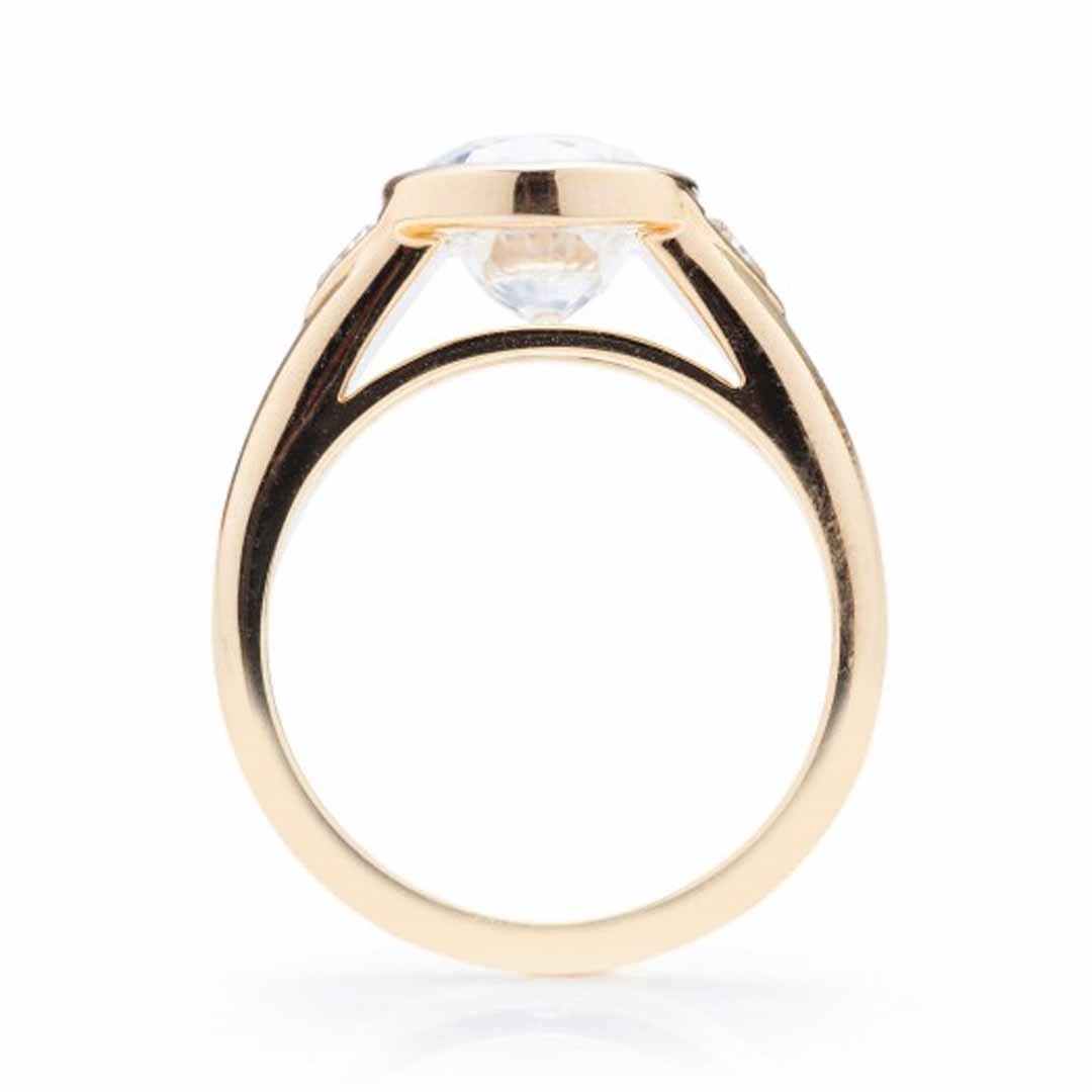 0.13 Carat Diamond Bezel Engagement Ring for Women - Elegant Wedding Band, Promise Ring, Anniversary Gift for Her - Perfect for Proposals, Bridal Jewelry, and Special Occasions