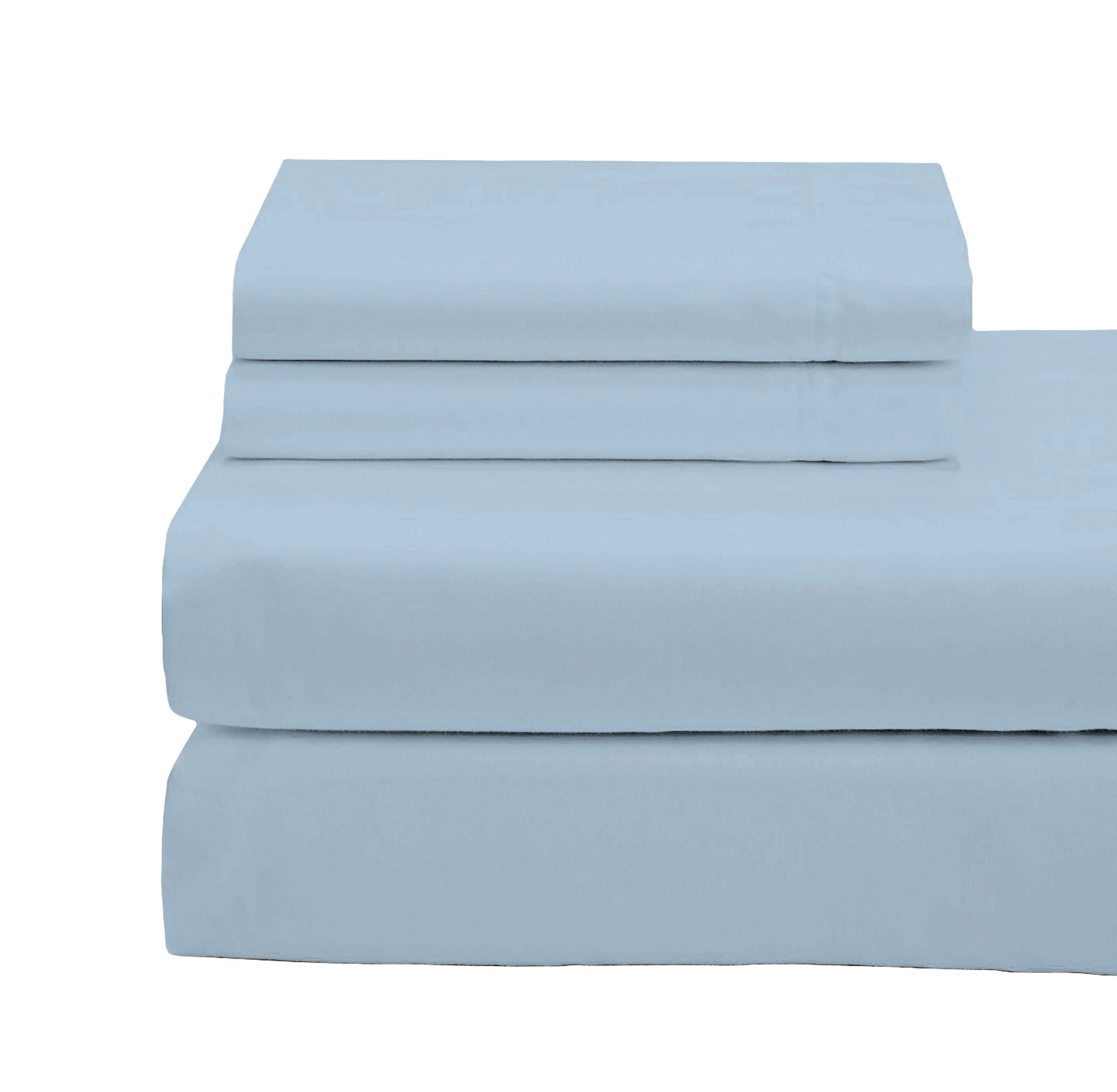100% Combed Cotton King Sheet Set - 650 Thread Count Soft Blue Bedding - Luxury Breathable Bed Sheets for Master Bedroom & Guest Room