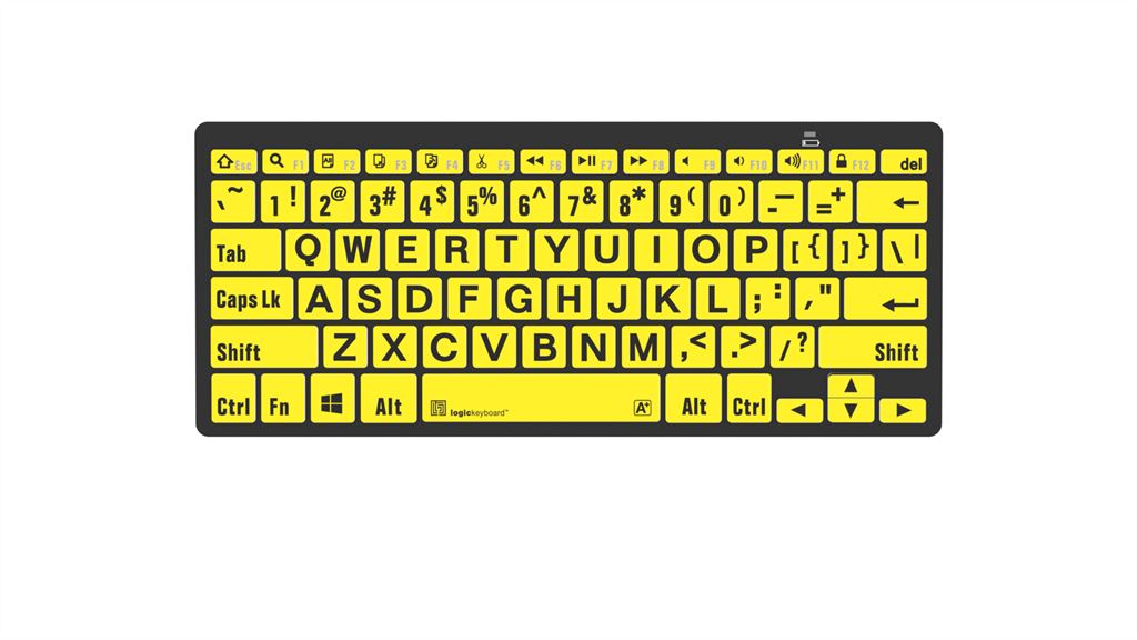 Wireless Bluetooth Mini Keyboard with Large Print Letters - Perfect for PC, Laptop, Tablet & Smart TV (Ideal for Low Vision Users & Elderly)