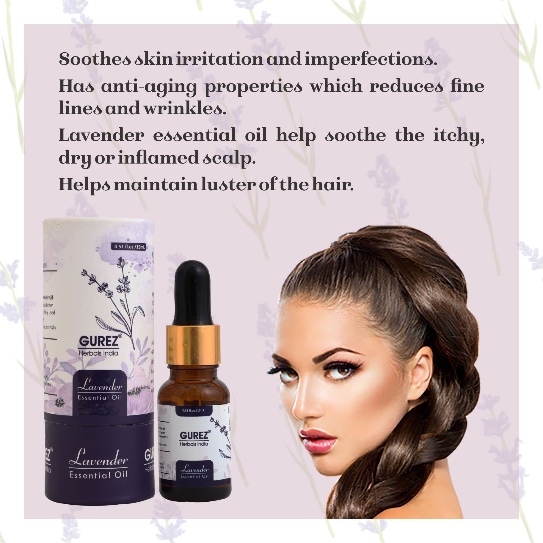 Gurez 100% Pure Lavender & Tea Tree Essential Oils Set - Undiluted Natural Aromatherapy Oils for Hair Growth, Skin Care, Facial Treatment, Diffuser, Relaxation & Massage (30ml Combo Pack) - Perfect for Stress Relief, Spa Days & Better Sleep