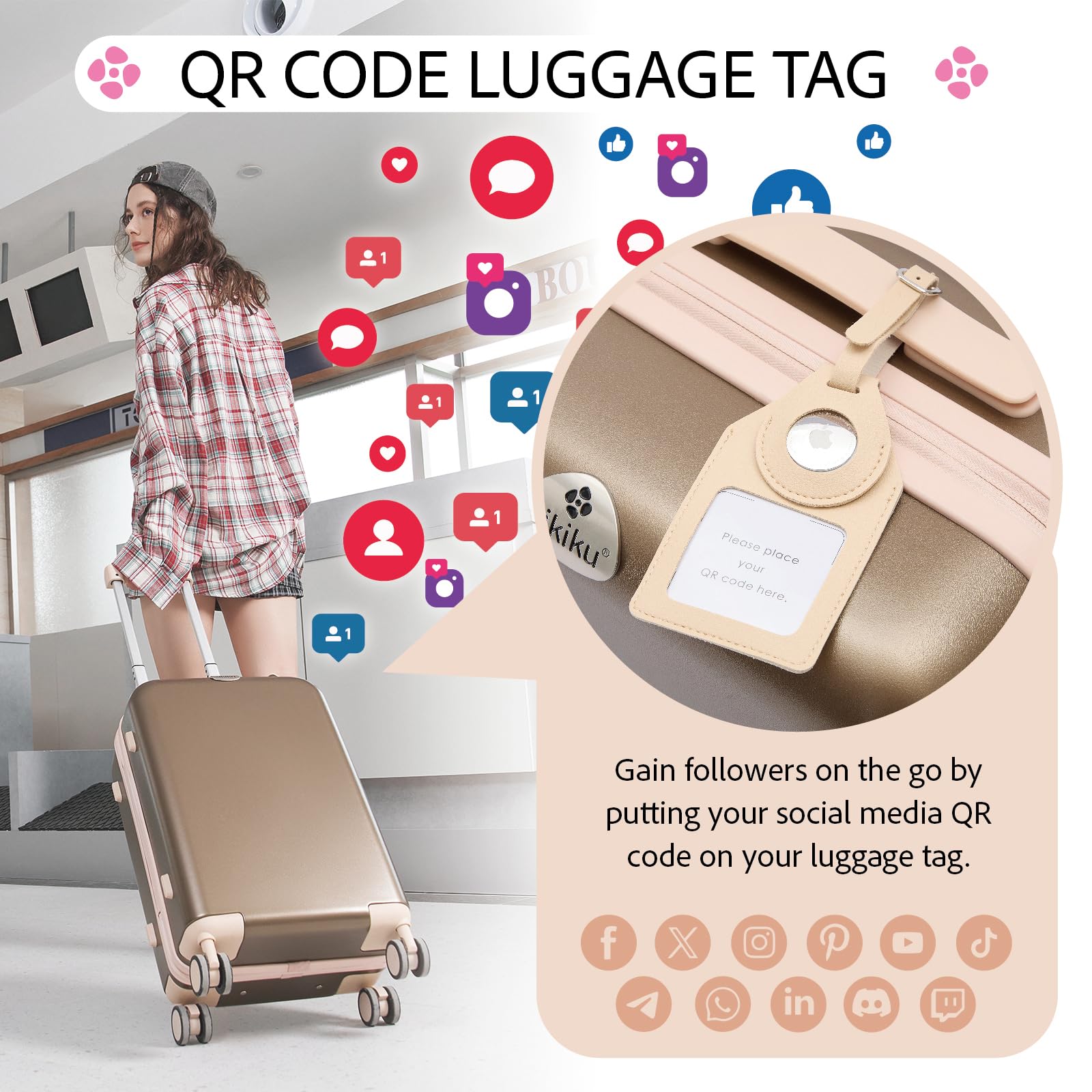 4-Piece Lightweight Luggage Set for Women - Hardshell Spinner Suitcase with TSA Lock, Expandable Duffel Bag, Luggage Strap & Leather Tag (Titanium Gold, 20 Inch) - Perfect for Business Travel, Vacation & Weekend Getaways