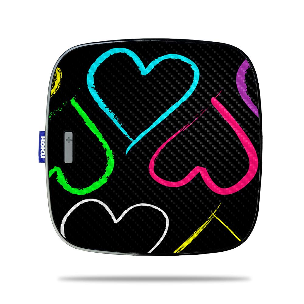 Carbon Fiber Skin for Roku Ultra - Hearts Design | Durable & Easy to Apply | Perfect for Home Entertainment