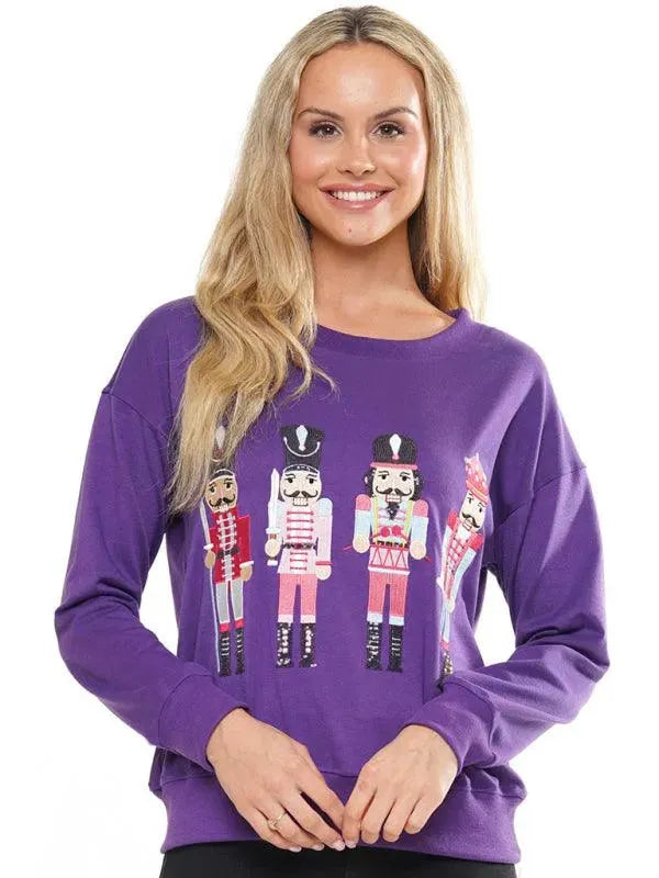 Embroidered Sequined Women's Sweatshirt - Stylish Casual Pullover for Women - Perfect for Parties, Dates & Everyday Wear