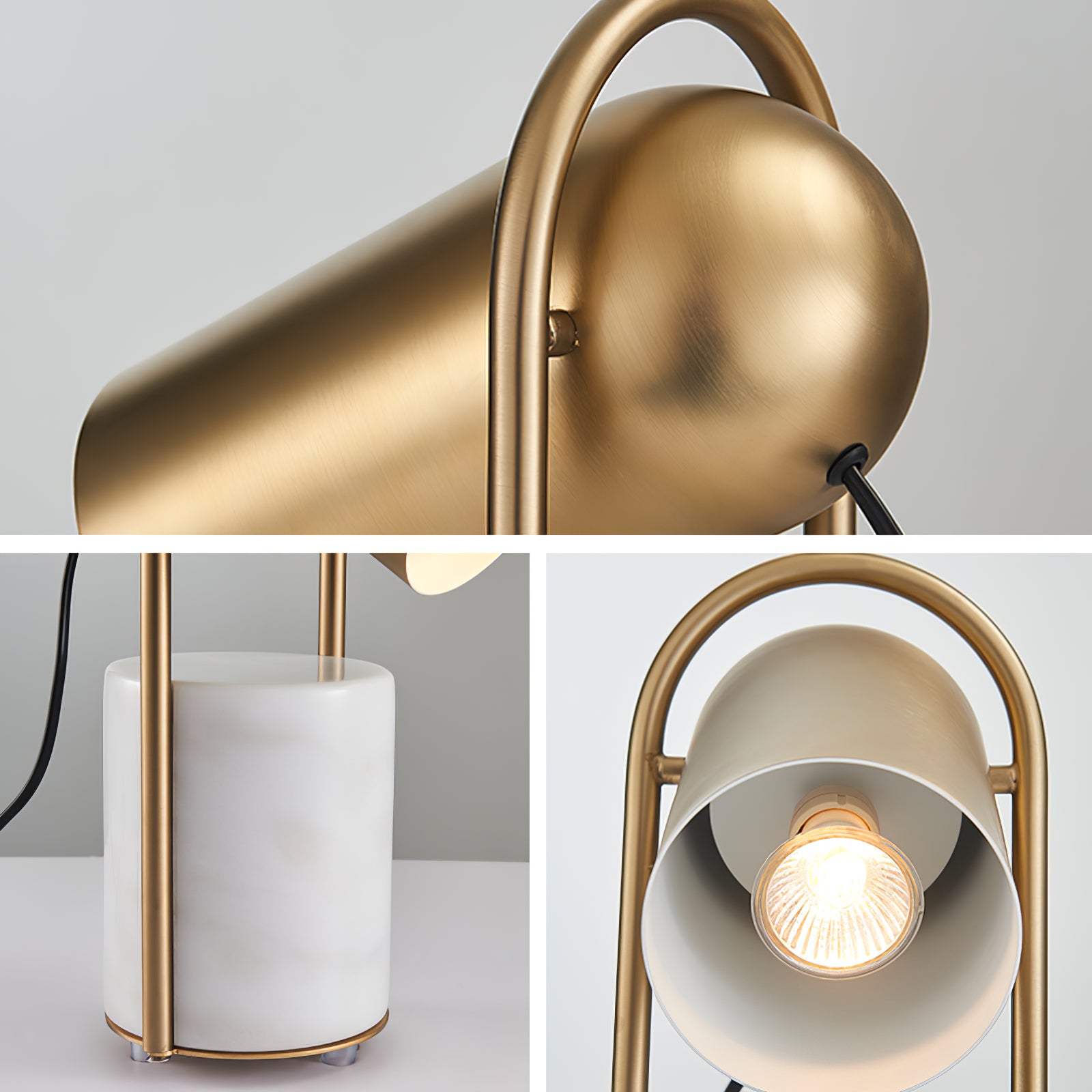 Modern Canister Table Lamp - Adjustable LED Desk Light for Home Office, Bedroom & Living Room - Stylish Nightstand Lamp with Dimmable Warm White Light for Reading & Relaxing