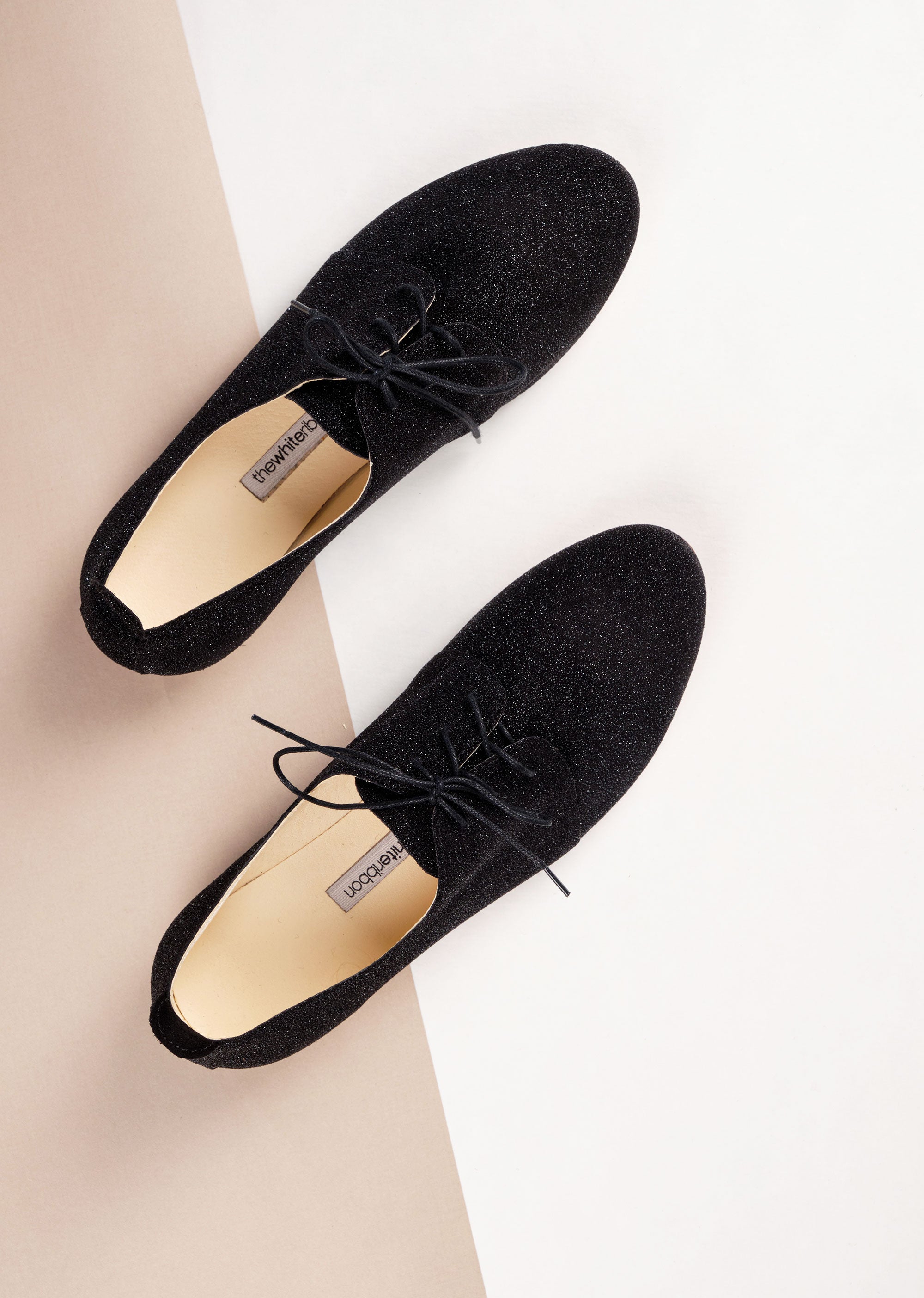 AMIRA Women's Black Sparkle Oxford Shoes - Stylish & Comfortable for Work, Office & Formal Occasions