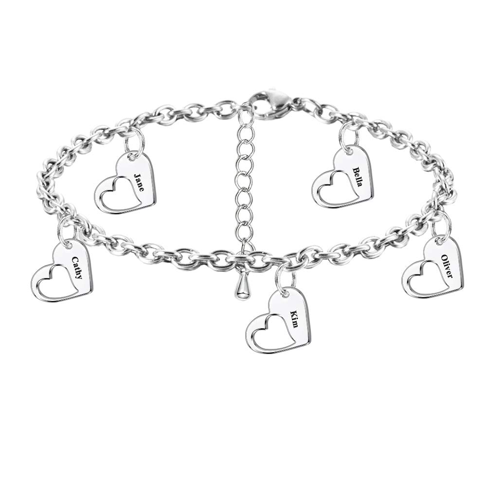 Custom Engraved BFF Bracelets - Personalized Name Jewelry for Best Friends & Family - Dainty Charm Bangle Gift for Mom, Sister, Daughter - Memorial Keepsake for Birthdays, Anniversaries & Special Occasions