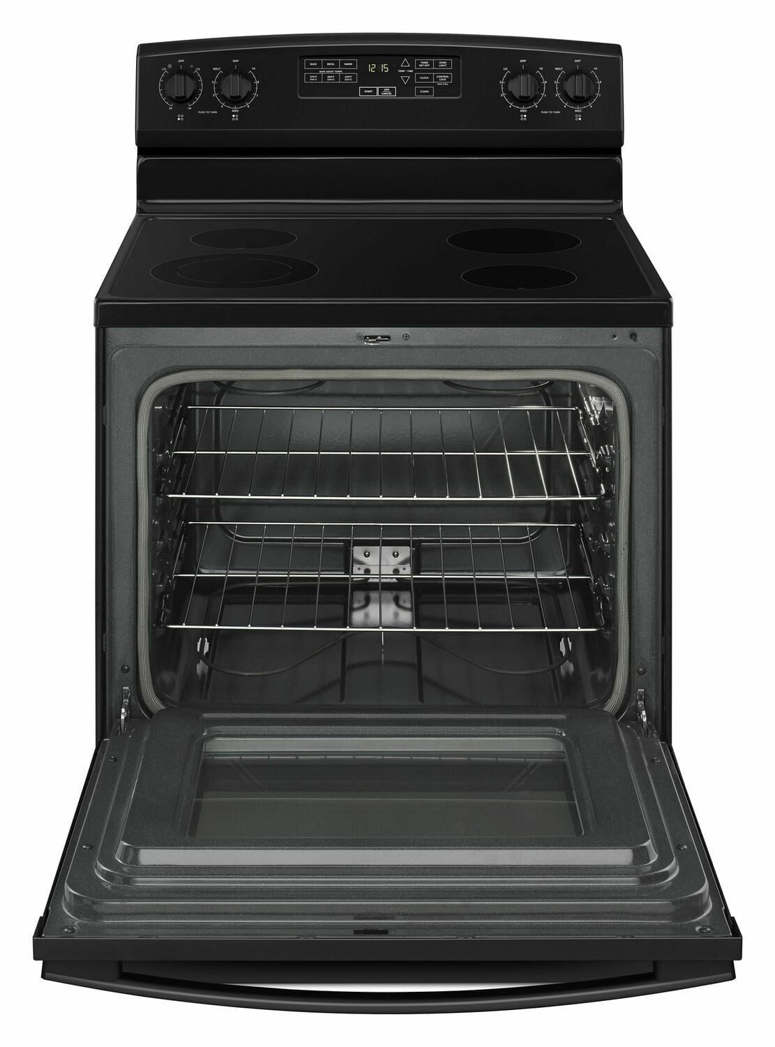 Amana AER6603SFB 30 Inch Black Electric Range with Self-Cleaning Option - Perfect for Modern Kitchens & Home Cooking