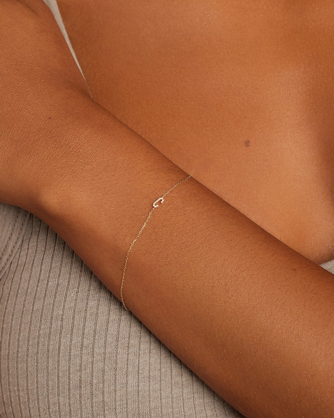 Diamond Pavé Alphabet Bracelet - Personalized Initial Letter Bracelet for Women, Sterling Silver or Gold Plated, Elegant Gift for Birthday, Anniversary, Valentine's Day | Perfect for Everyday Wear & Special Occasions
