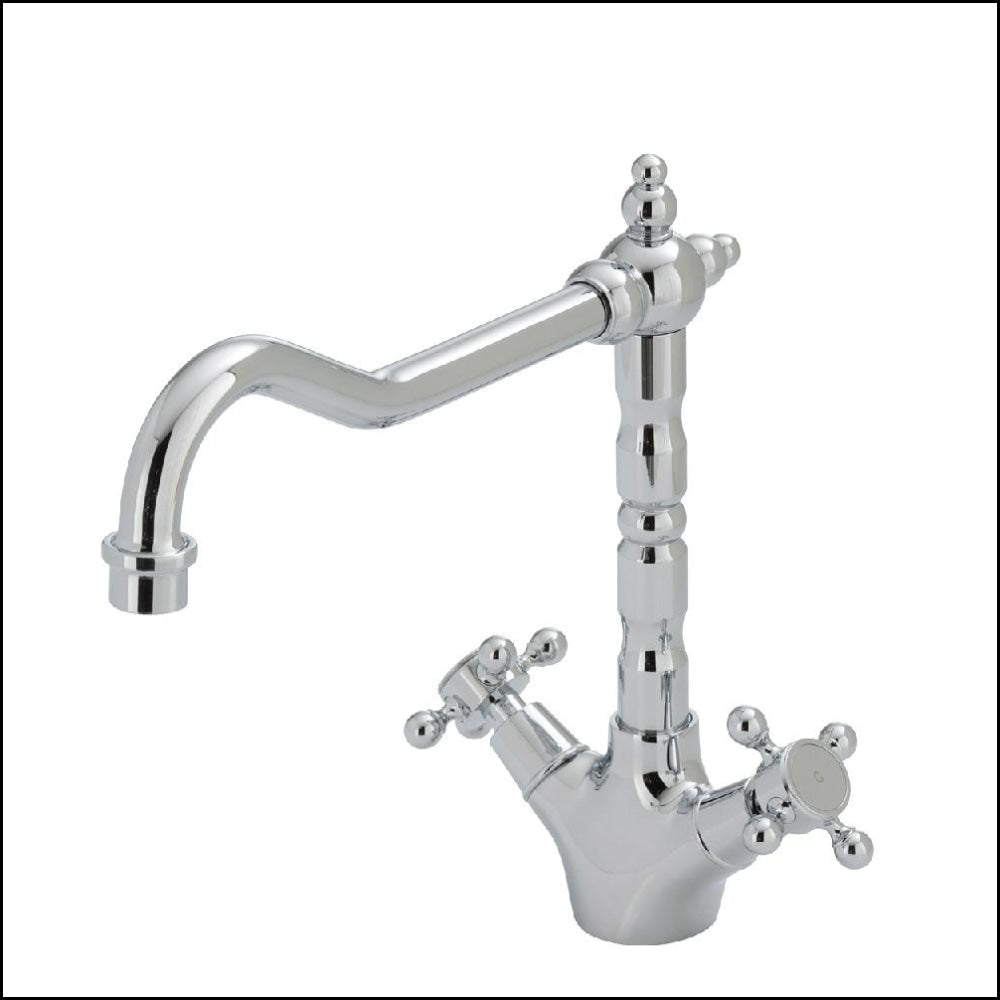 Fienza Lillian 336106 Chrome Shepherds Crook Kitchen Sink Faucet - Perfect for Farmhouse, Vintage, and Rustic Style Bathrooms & Kitchens