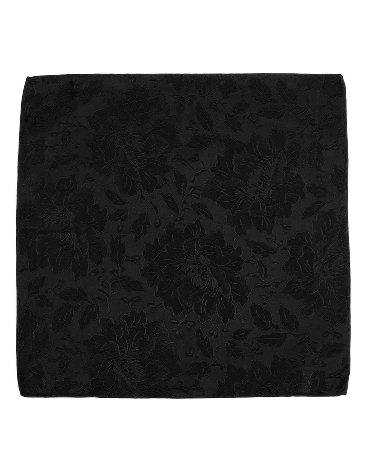 DÉCLIC Fable Pocket Square - Black | Premium Silk Pocket Square for Men | Perfect for Weddings, Business & Formal Events