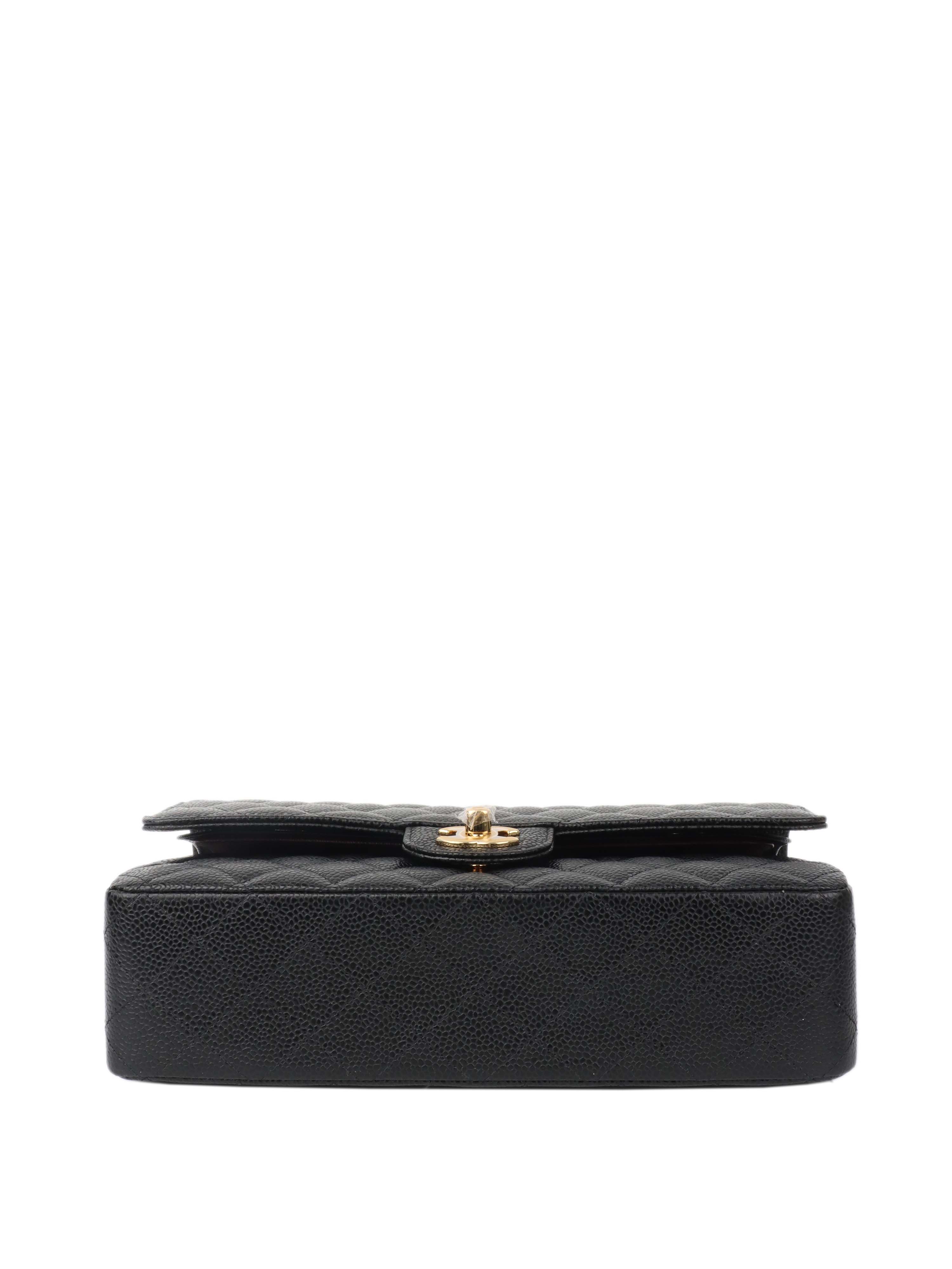 Chanel Black Medium Caviar Classic Flap Bag with Gold Hardware - Timeless Luxury Handbag for Women, Perfect for Evening Events & Special Occasions