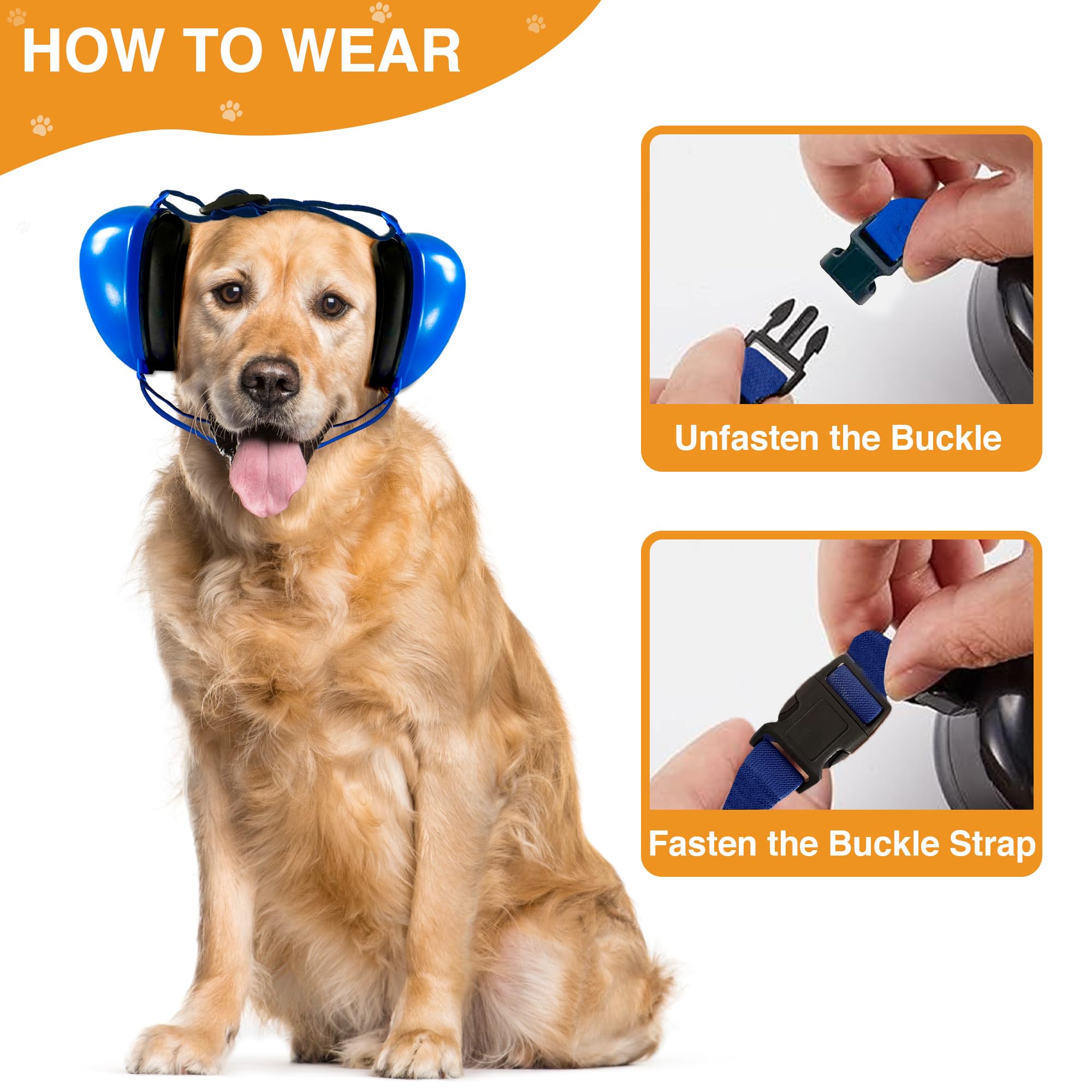 Noise Cancelling Headphones for Dogs - Ear Muffs for Noise Protection, Anxiety Relief During Fireworks & Thunderstorms (Perfect for Travel, Grooming & Vet Visits)